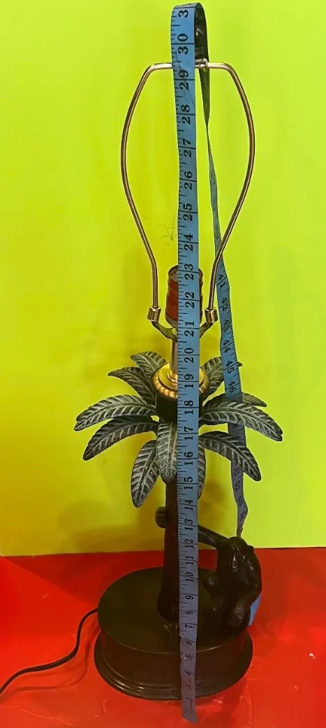 Bronze Palm Tree Chimpanzee Table Lamp -Maitland Smith 1970's - 11