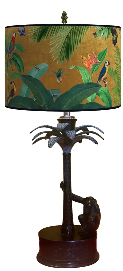 Bronze Palm Tree Chimpanzee Table Lamp -Maitland Smith 1970's - 9