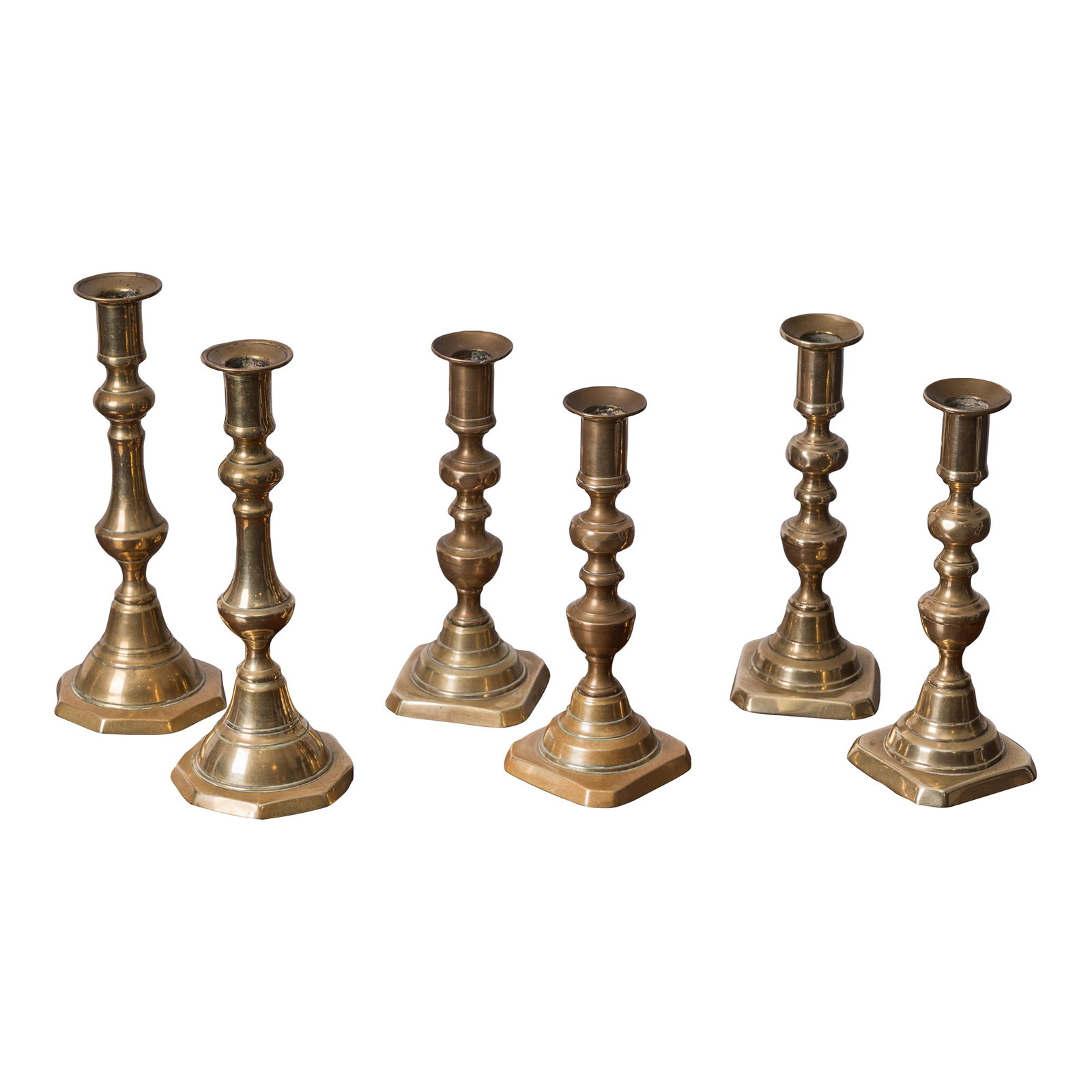 Three Pairs of Brass Candlesticks, 19th Century (1 of 5)