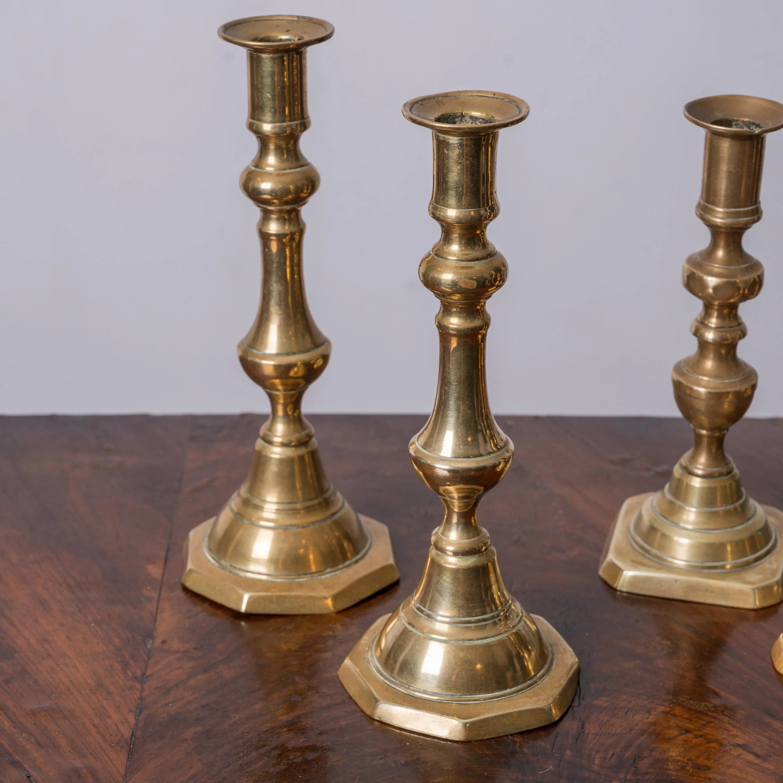 Three Pairs of Brass Candlesticks, 19th Century - 4