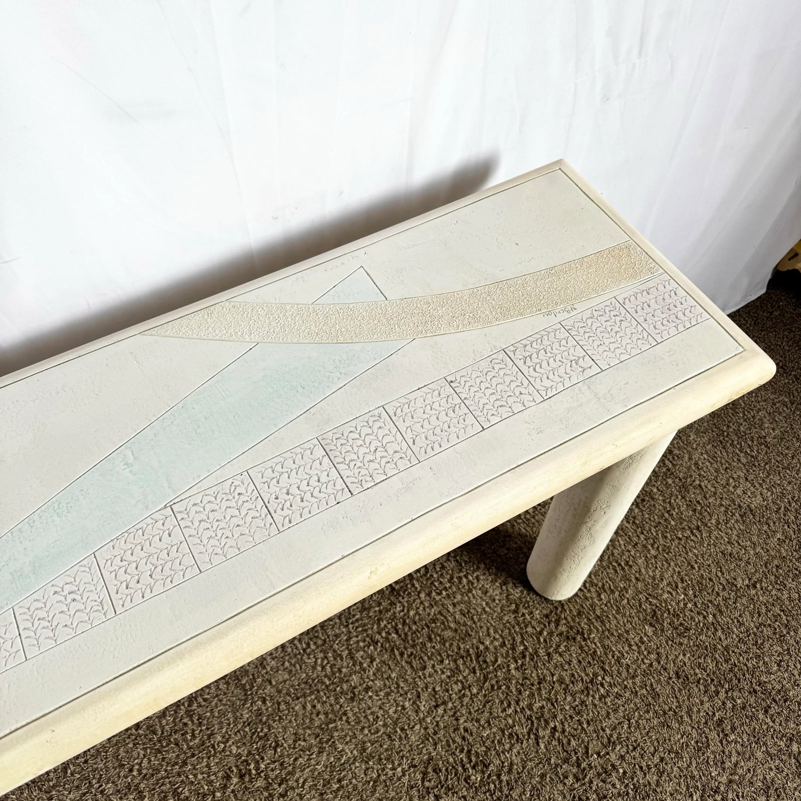 Vintage Postmodern J Berdou Plaster Finished Console Table - 10