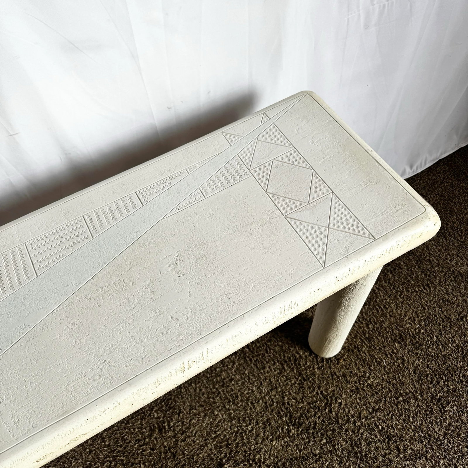 Vintage Postmodern J Berdou Plaster Finished Console Table - 3