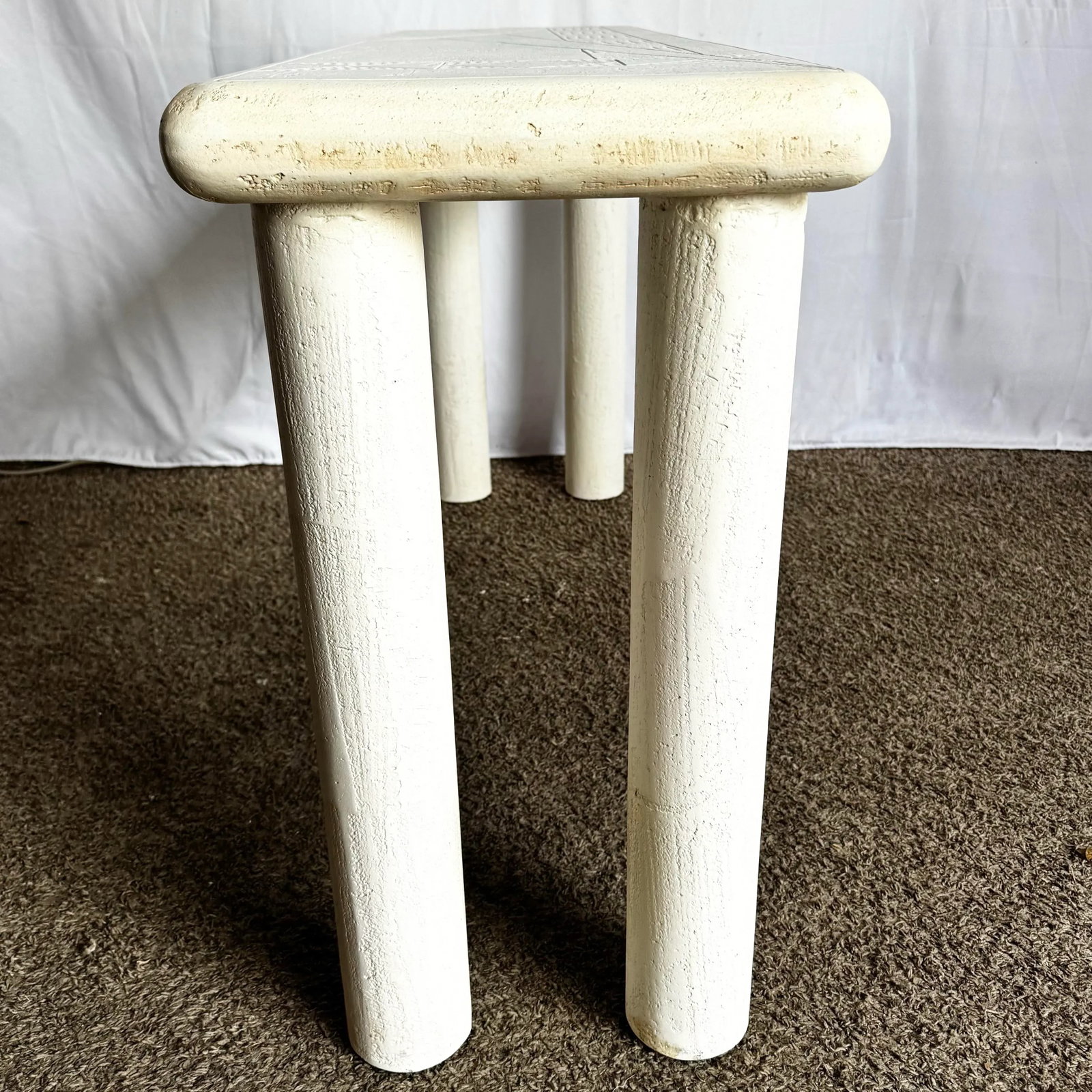 Vintage Postmodern J Berdou Plaster Finished Console Table - 4