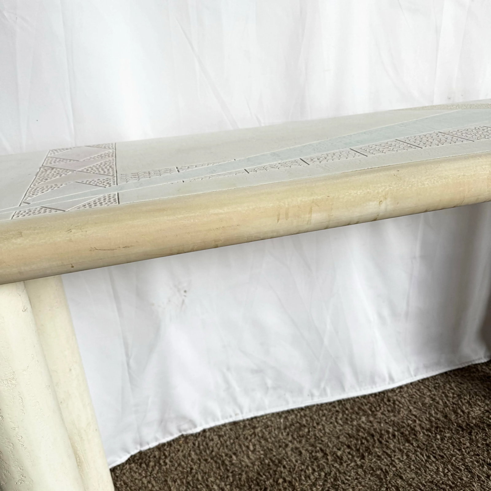 Vintage Postmodern J Berdou Plaster Finished Console Table - 7