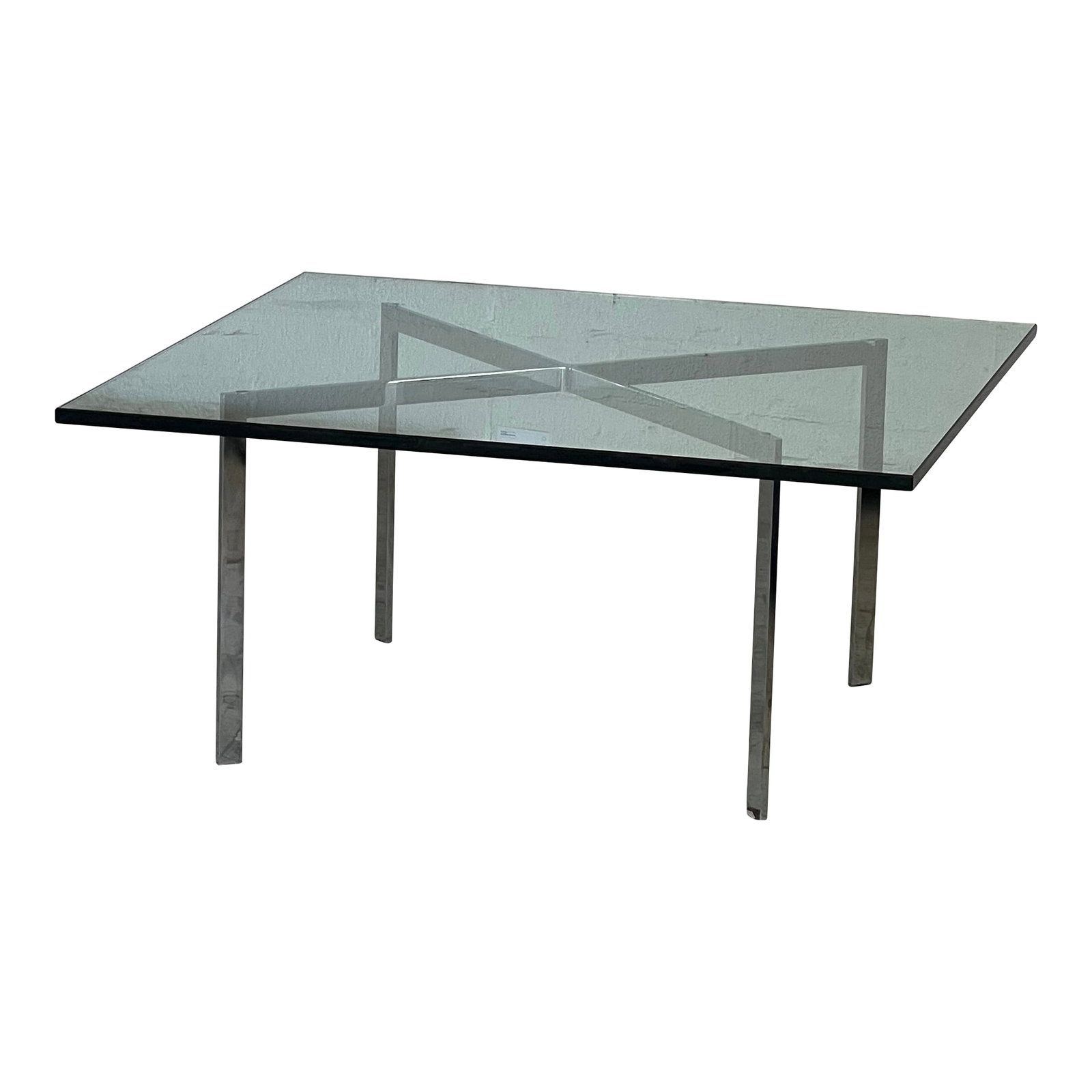 Mid Century Chrome Base and Glass Top Barcelona Coffee Table by Knoll (1 of 3)