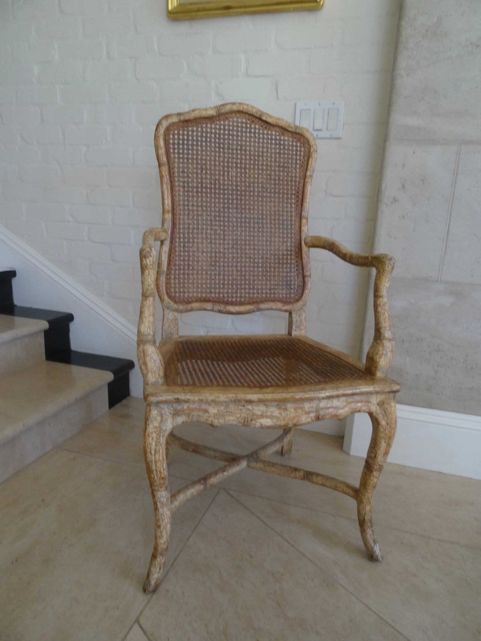 Vintage Faux Bamboo Arm Chairs- a Pair - 3