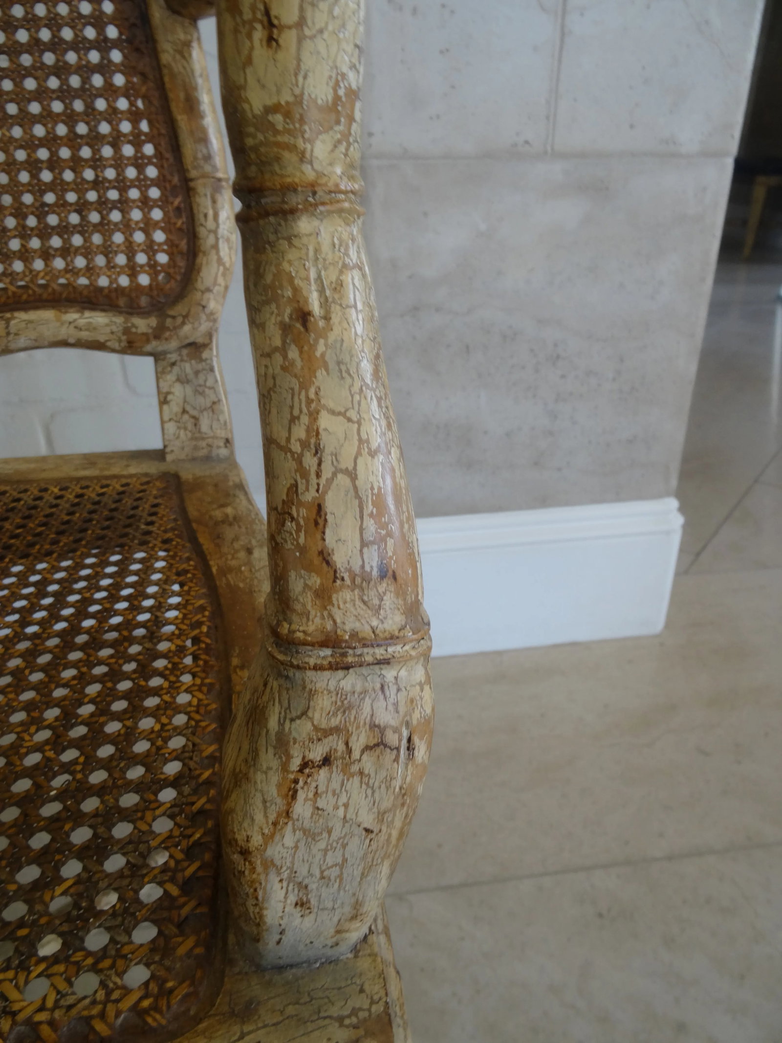 Vintage Faux Bamboo Arm Chairs- a Pair - 4