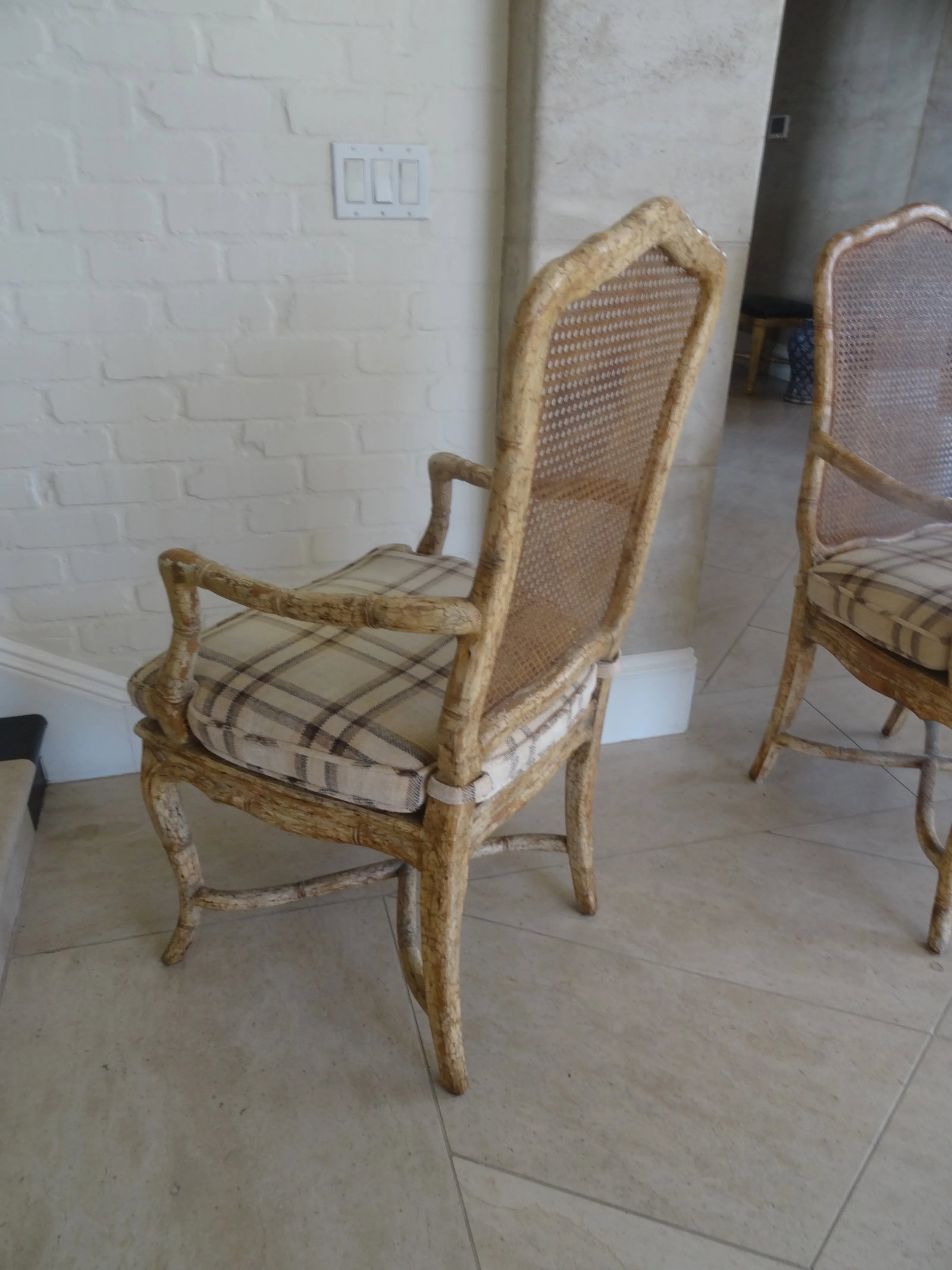 Vintage Faux Bamboo Arm Chairs- a Pair - 5