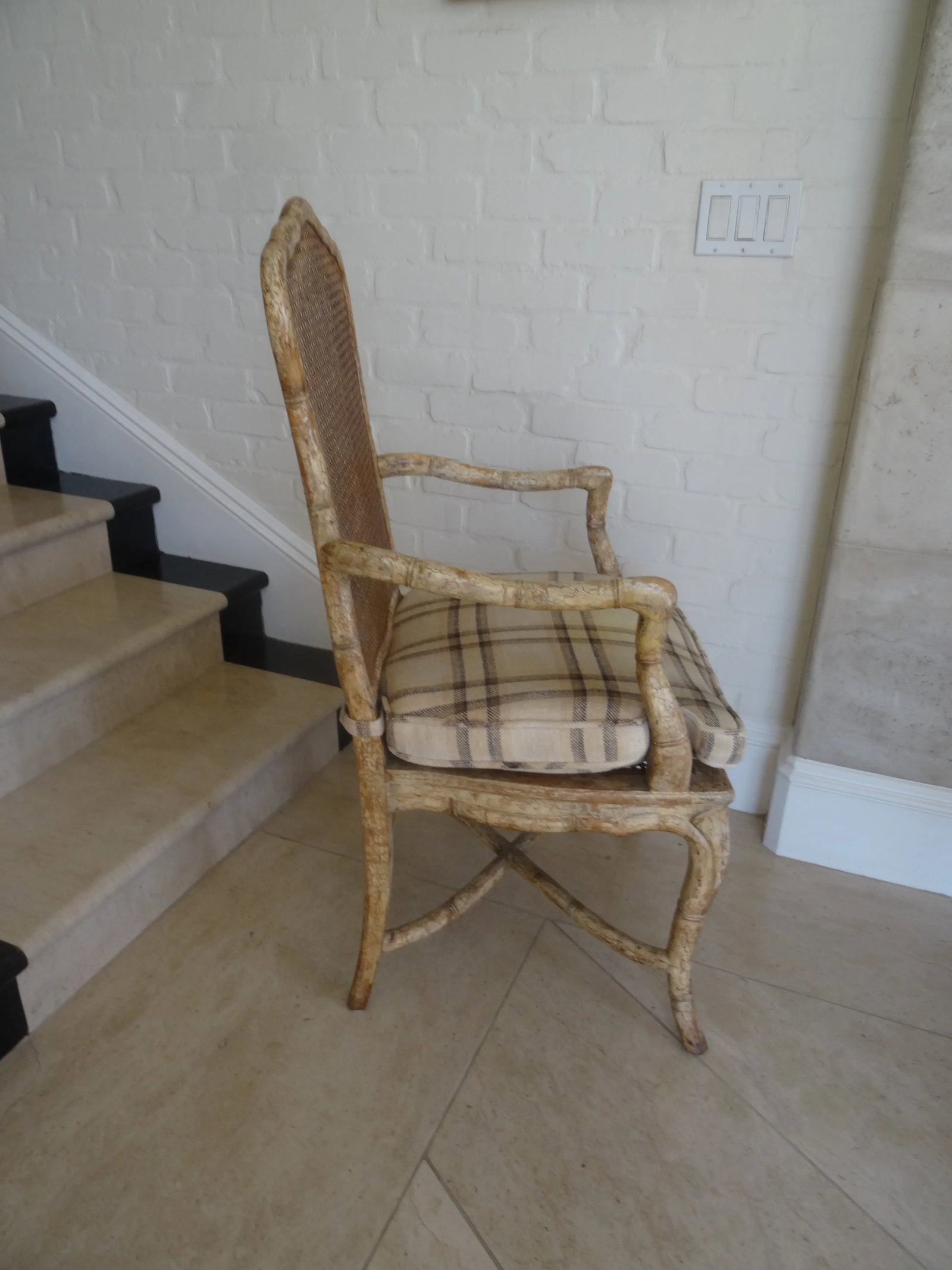 Vintage Faux Bamboo Arm Chairs- a Pair - 7