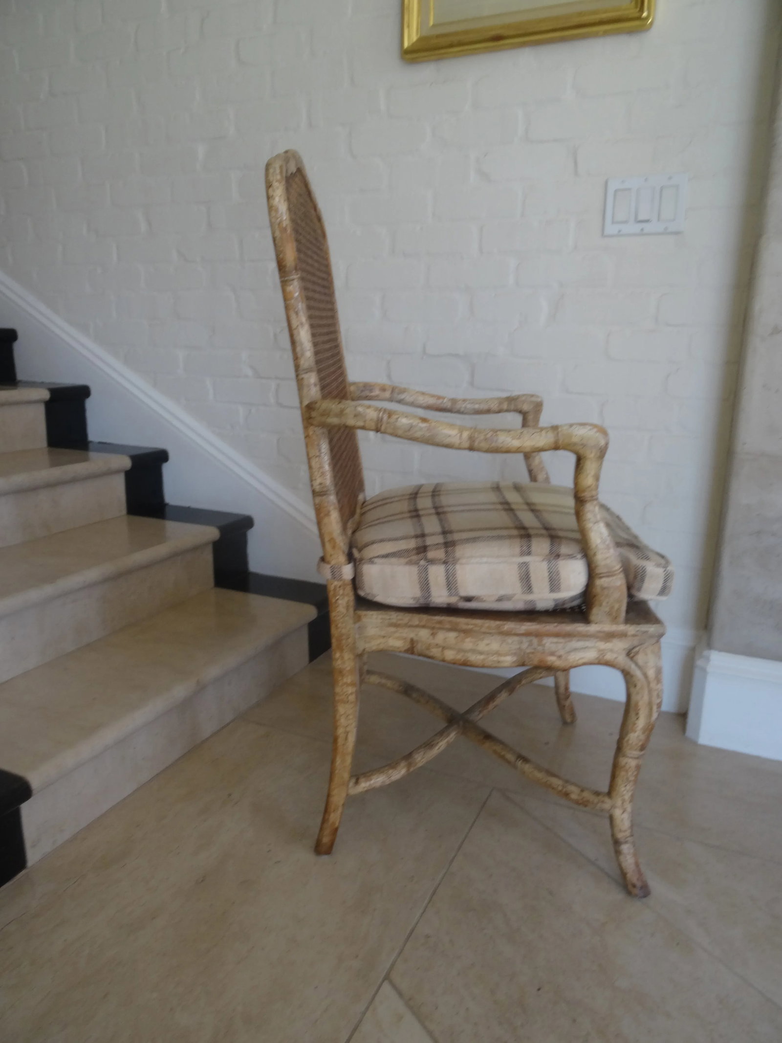 Vintage Faux Bamboo Arm Chairs- a Pair - 8