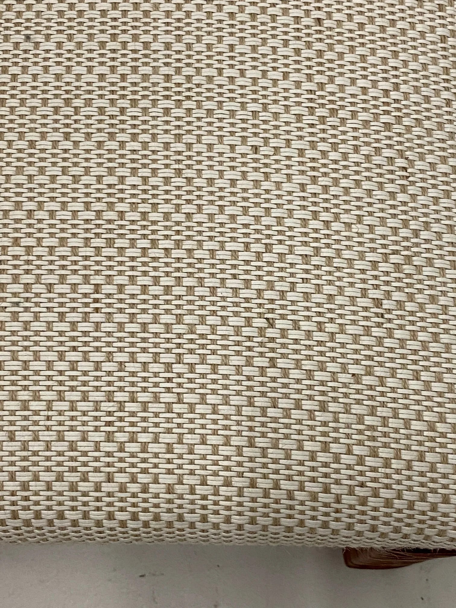 Newly Upholstered Woven Wicker Benches- a Pair - 4