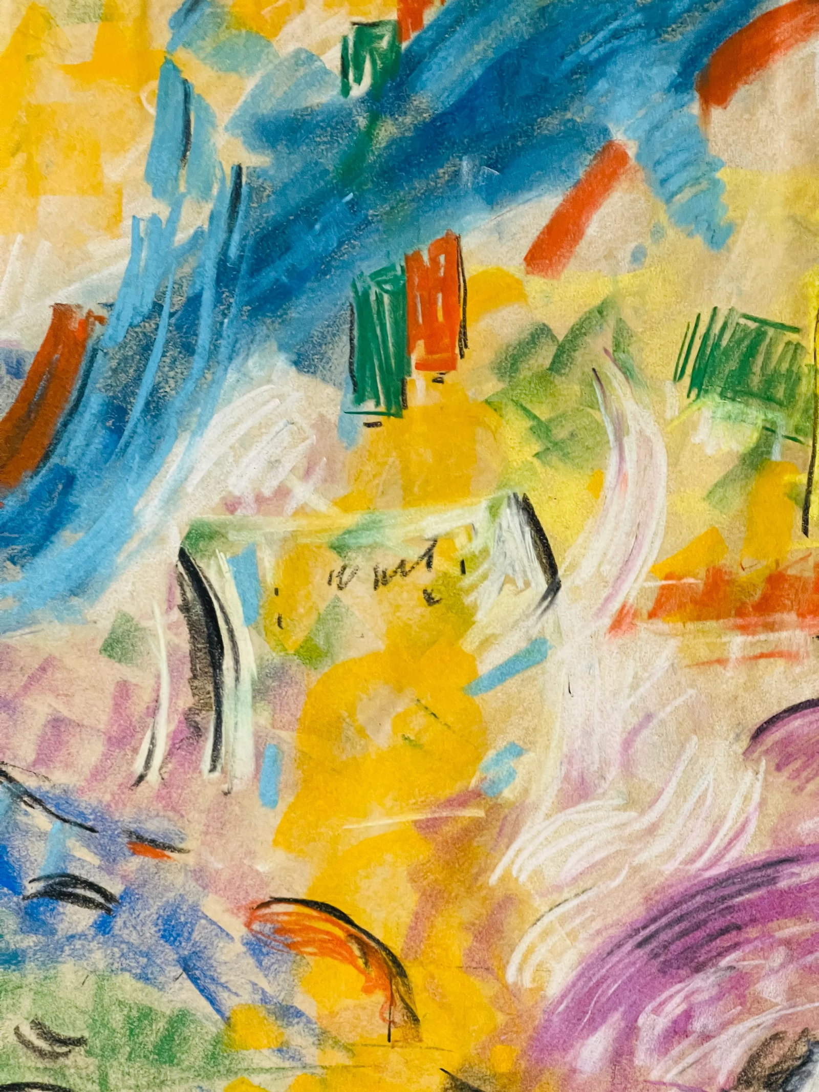 1950s Original American Abstract Gouache Painting Signed Framed - 6