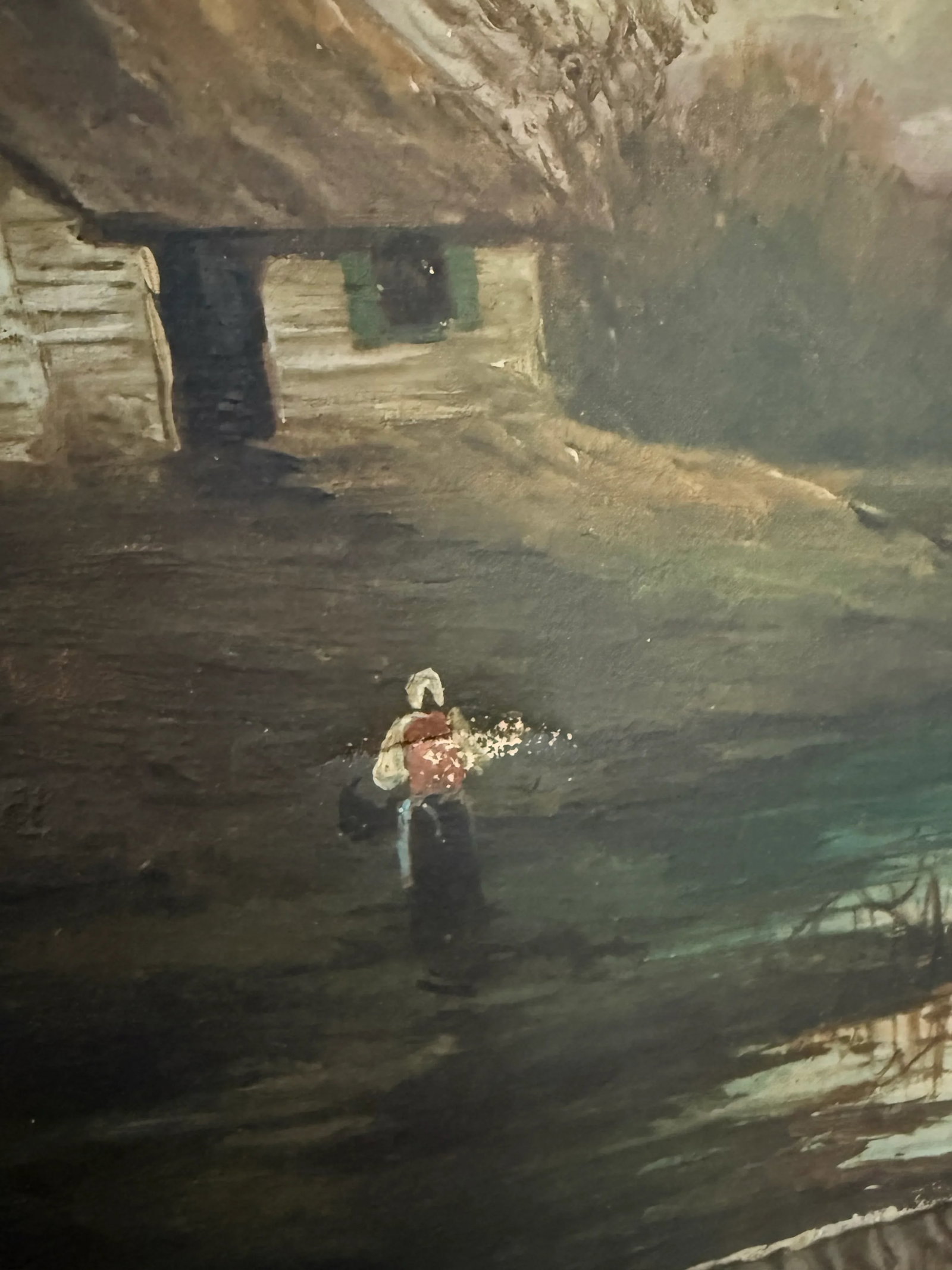 Original Framed Rustic Landscape Oil Painting - 5