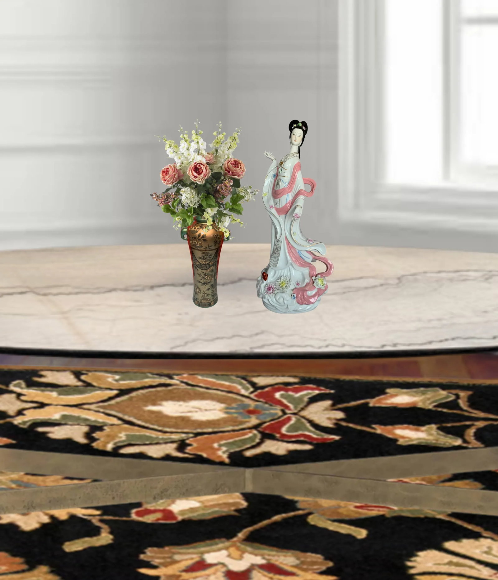 ASian Porcelain Vase and Deity Sculpture - A Set - 13