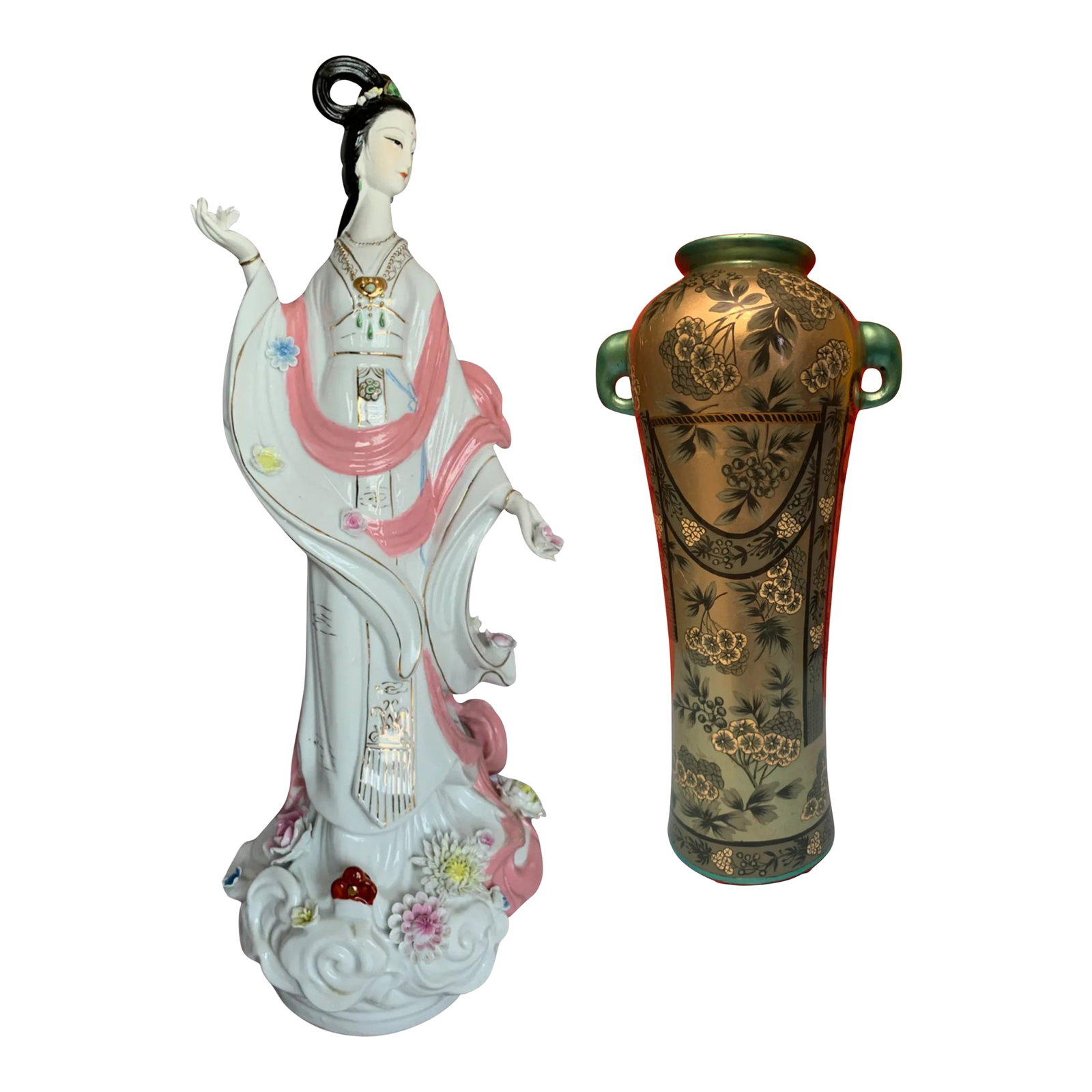 ASian Porcelain Vase and Deity Sculpture - A Set (1 of 18)