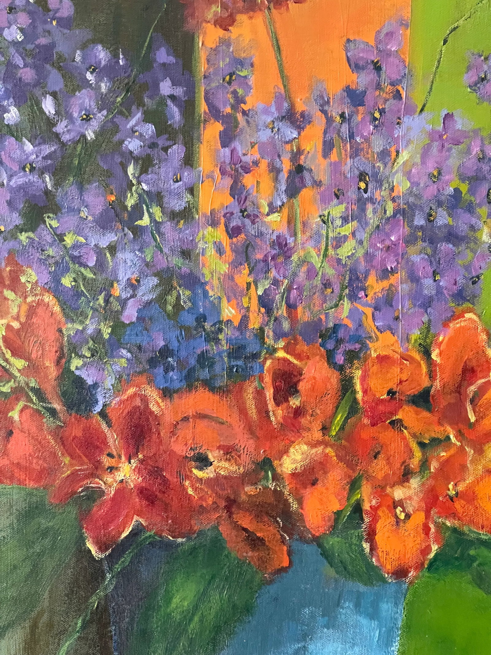 Great Floral Oil on Canvas Signed Painting - 4