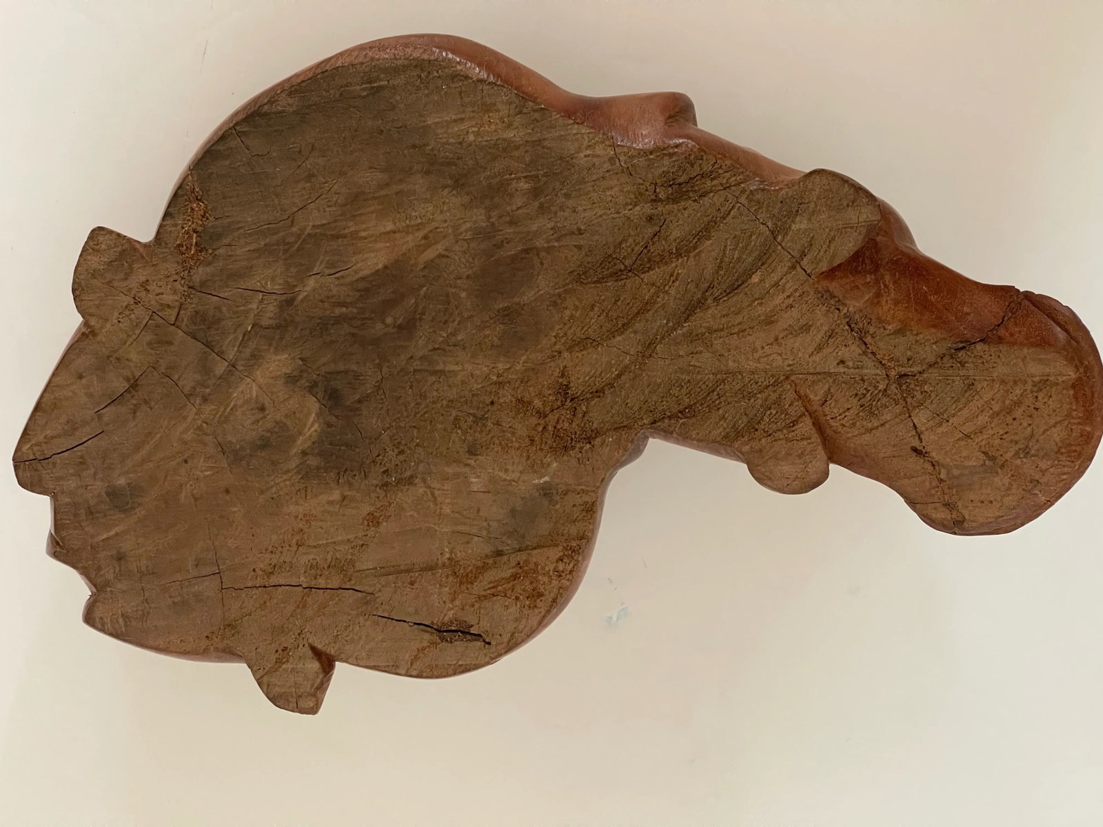 1960s Tropical Wood Handcarved Resting Hilo Sculpture - 7
