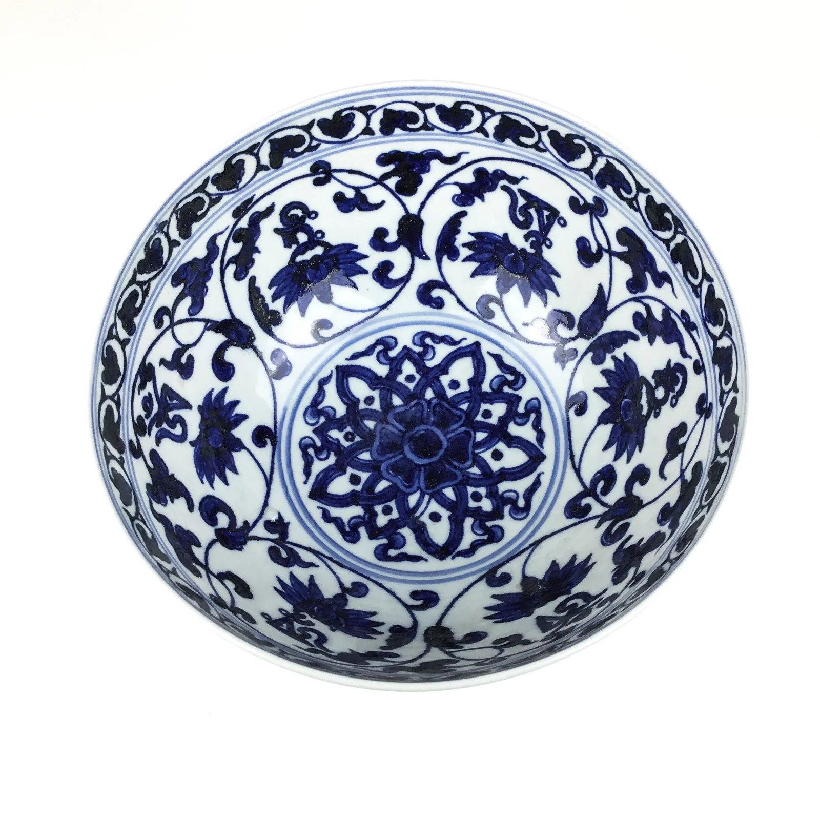 Antique Chinese Blue & White Fruit Bowl - 4