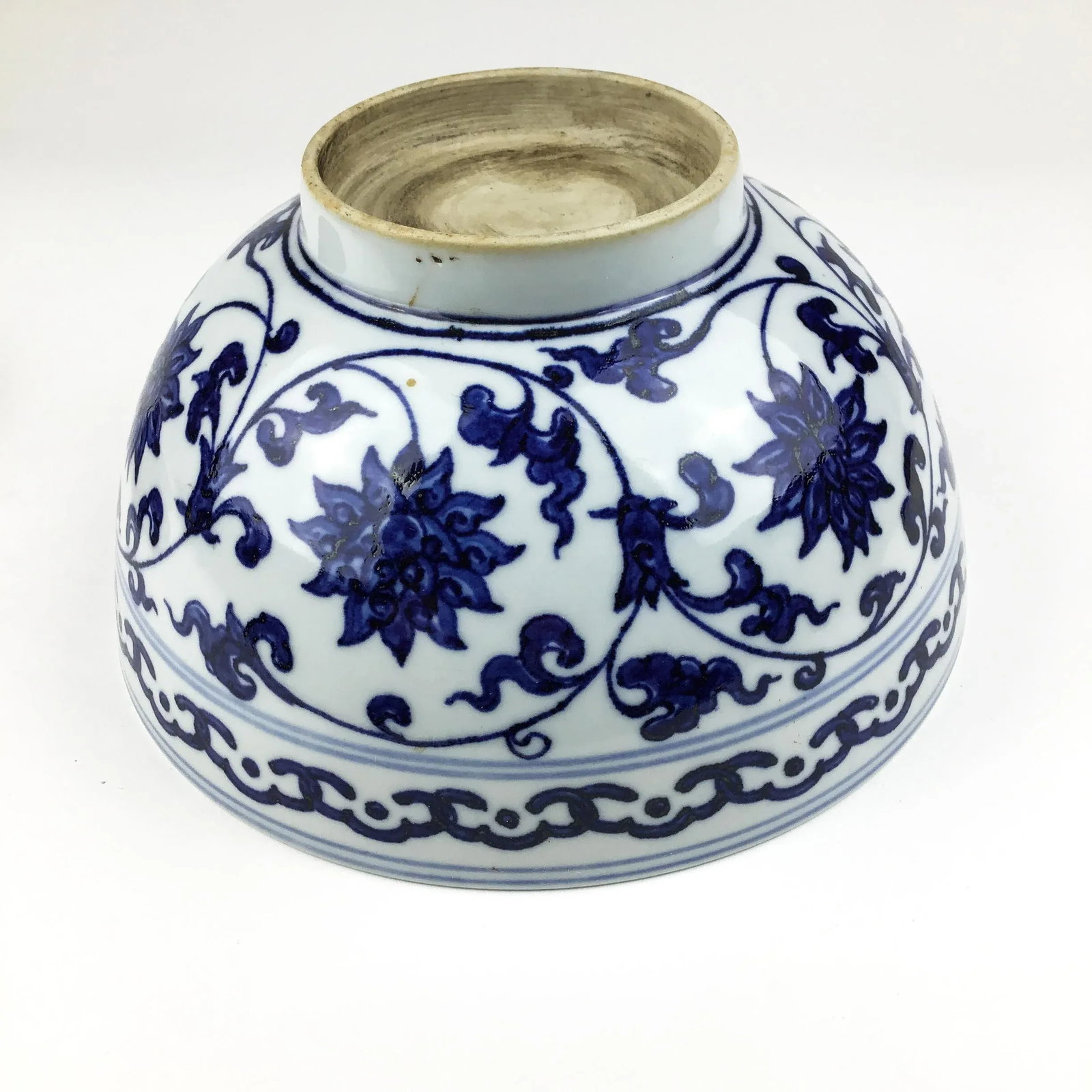 Antique Chinese Blue & White Fruit Bowl - 7