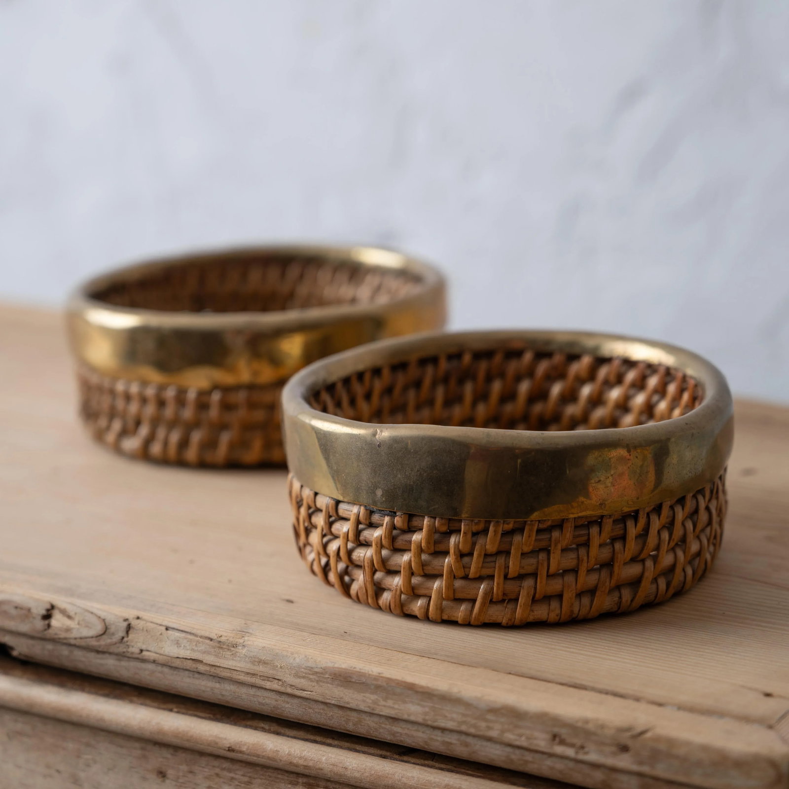 Crespi Style Pencil Reed Baskets, 1960s - 2
