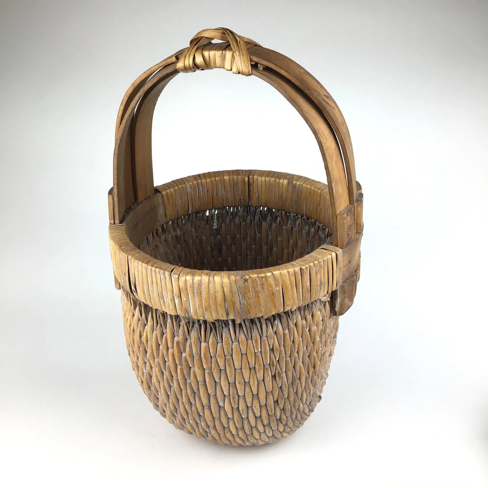Antique Asian Rice Gathering Basket - 13