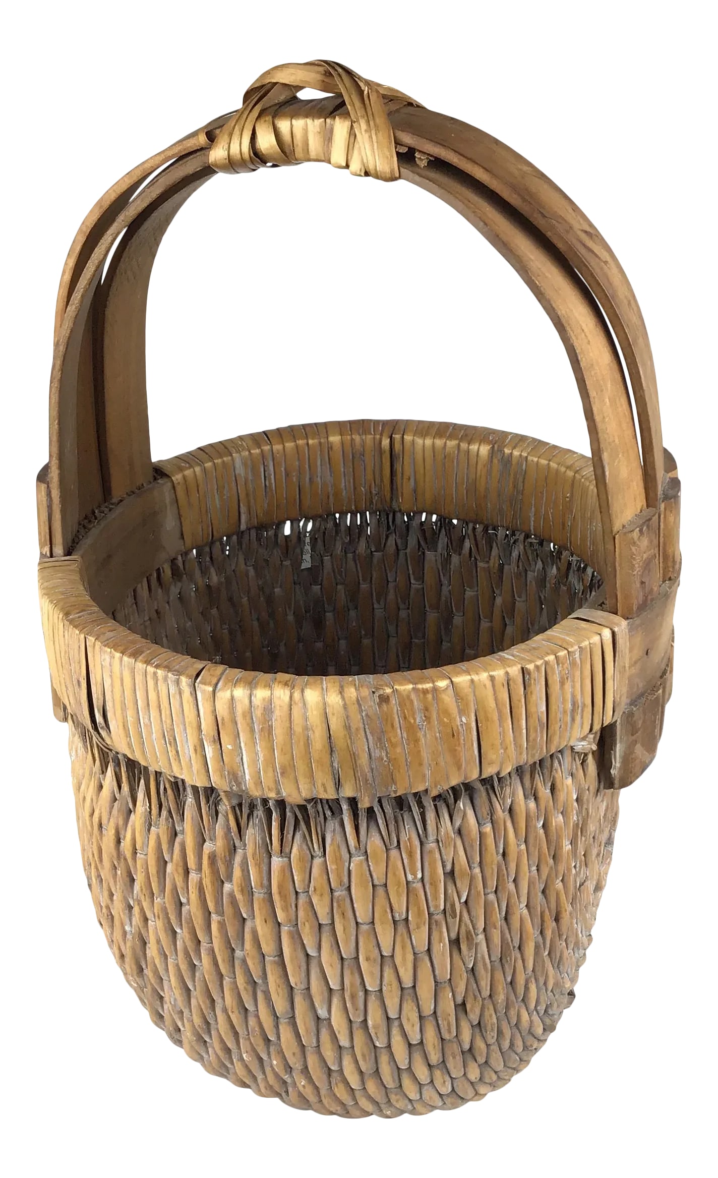 Antique Asian Rice Gathering Basket: Never have seen one of these baskets in such stable and strong condition. These were not made equally. Some which were reproduced in the 40s and 50s are falling apart. This basket is pricey but in