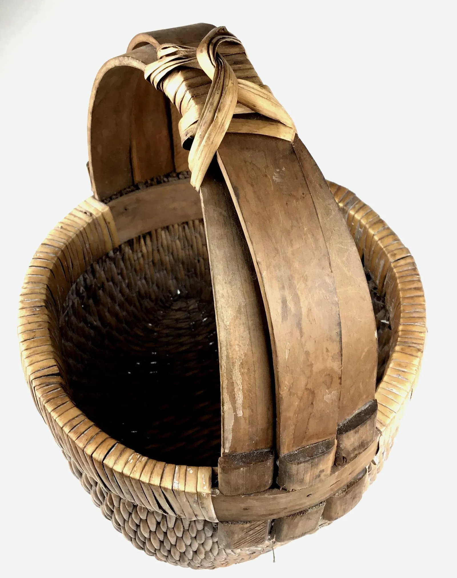 Antique Asian Rice Gathering Basket - 4