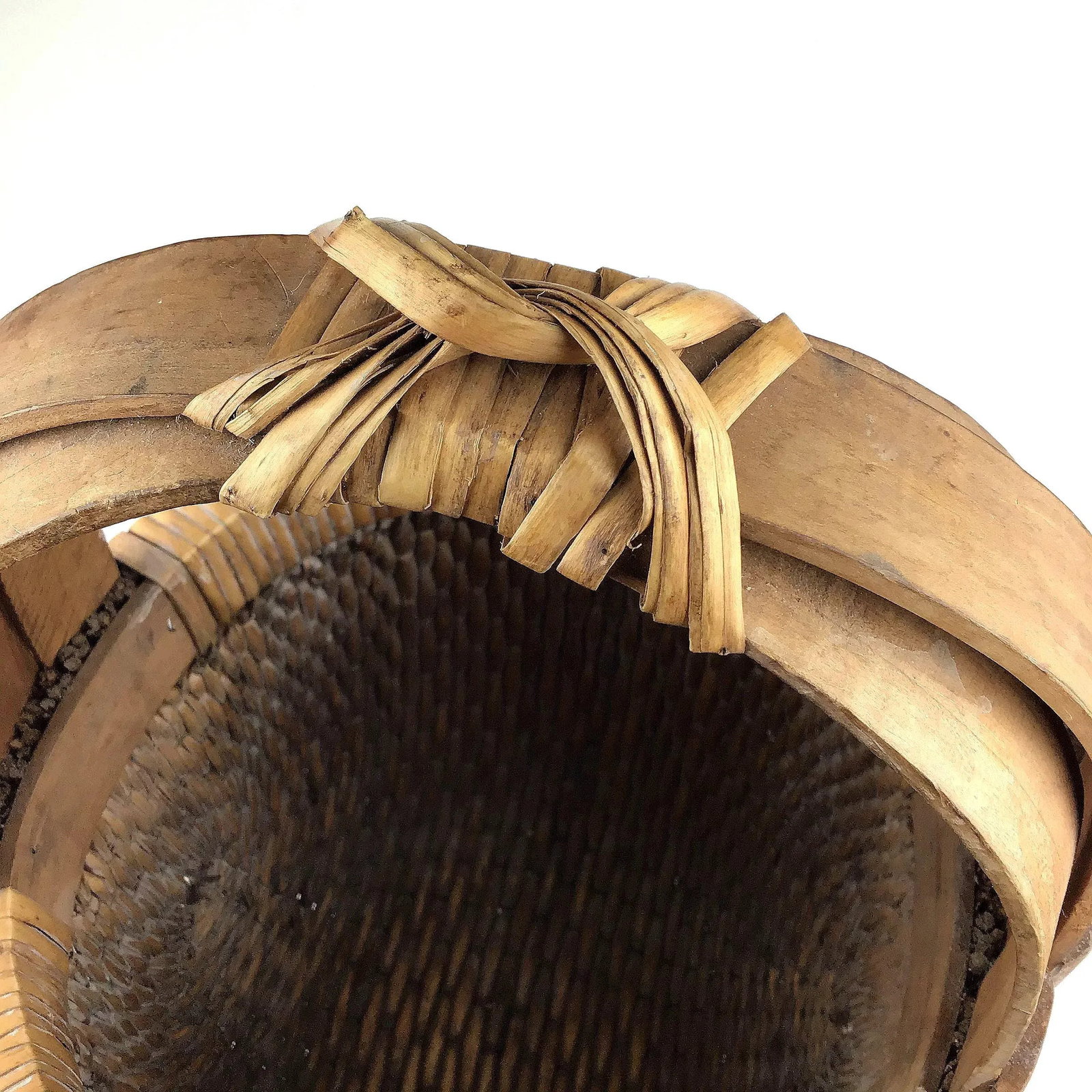 Antique Asian Rice Gathering Basket - 7