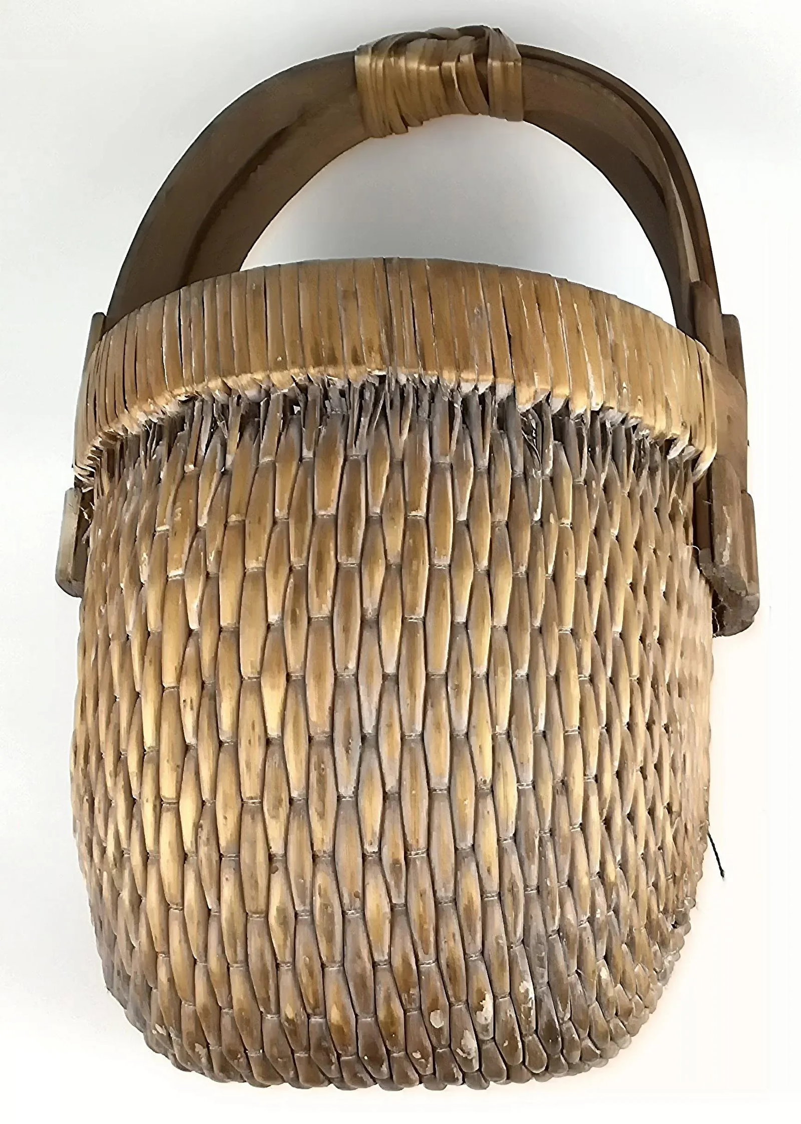 Antique Asian Rice Gathering Basket - 8