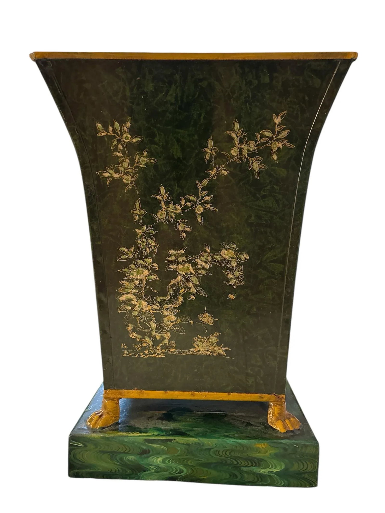 Mid Century Italian Green Hand Painted Cachepot - 2
