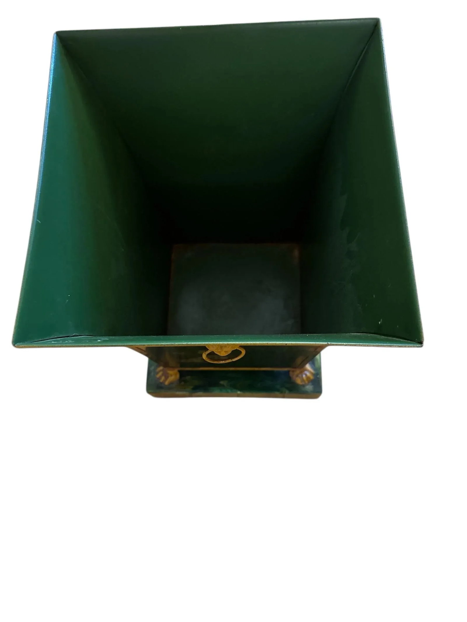 Mid Century Italian Green Hand Painted Cachepot - 7
