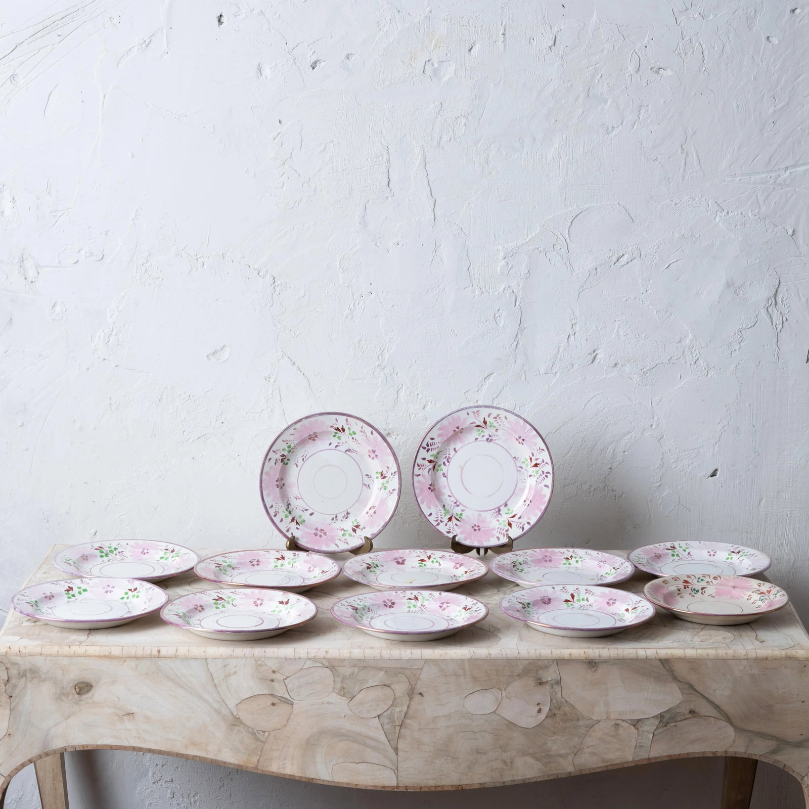 Bailey & Harvey Staffordshire Pink Lustre Saucers - Set of 12 - 2