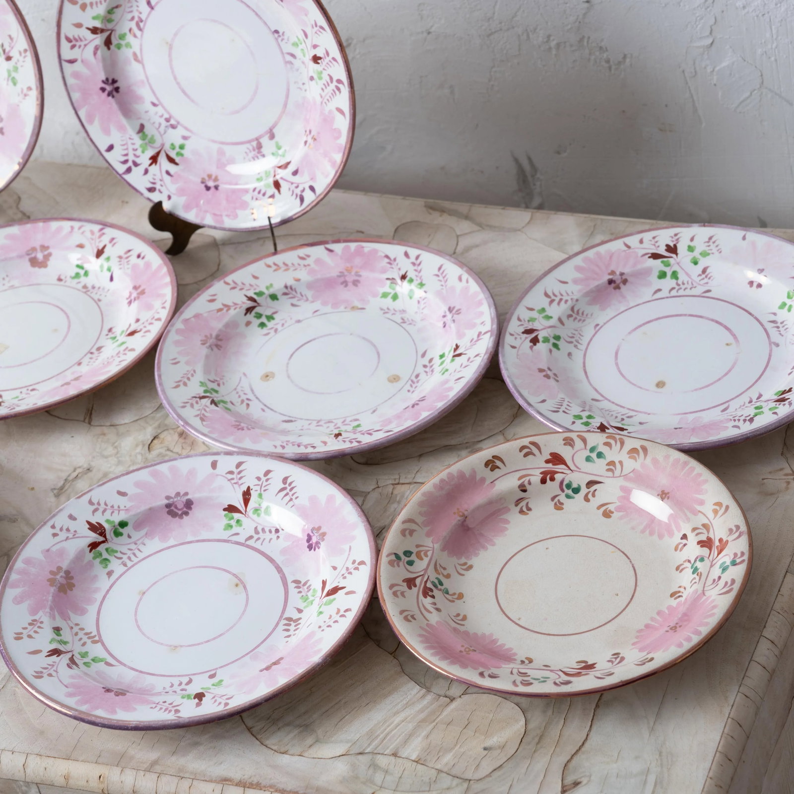 Bailey & Harvey Staffordshire Pink Lustre Saucers - Set of 12 - 4
