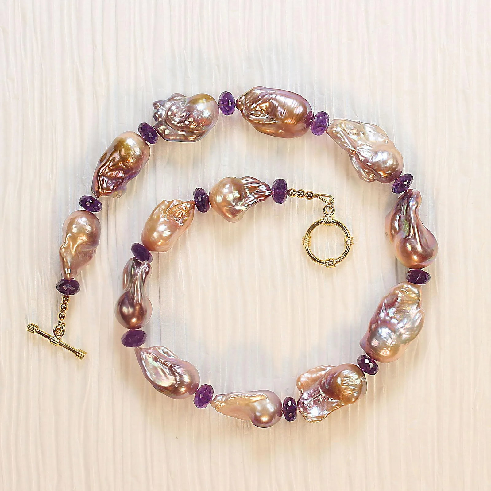 Elegant 18 Inch Natural Color Baroque Pearl Necklace - 3