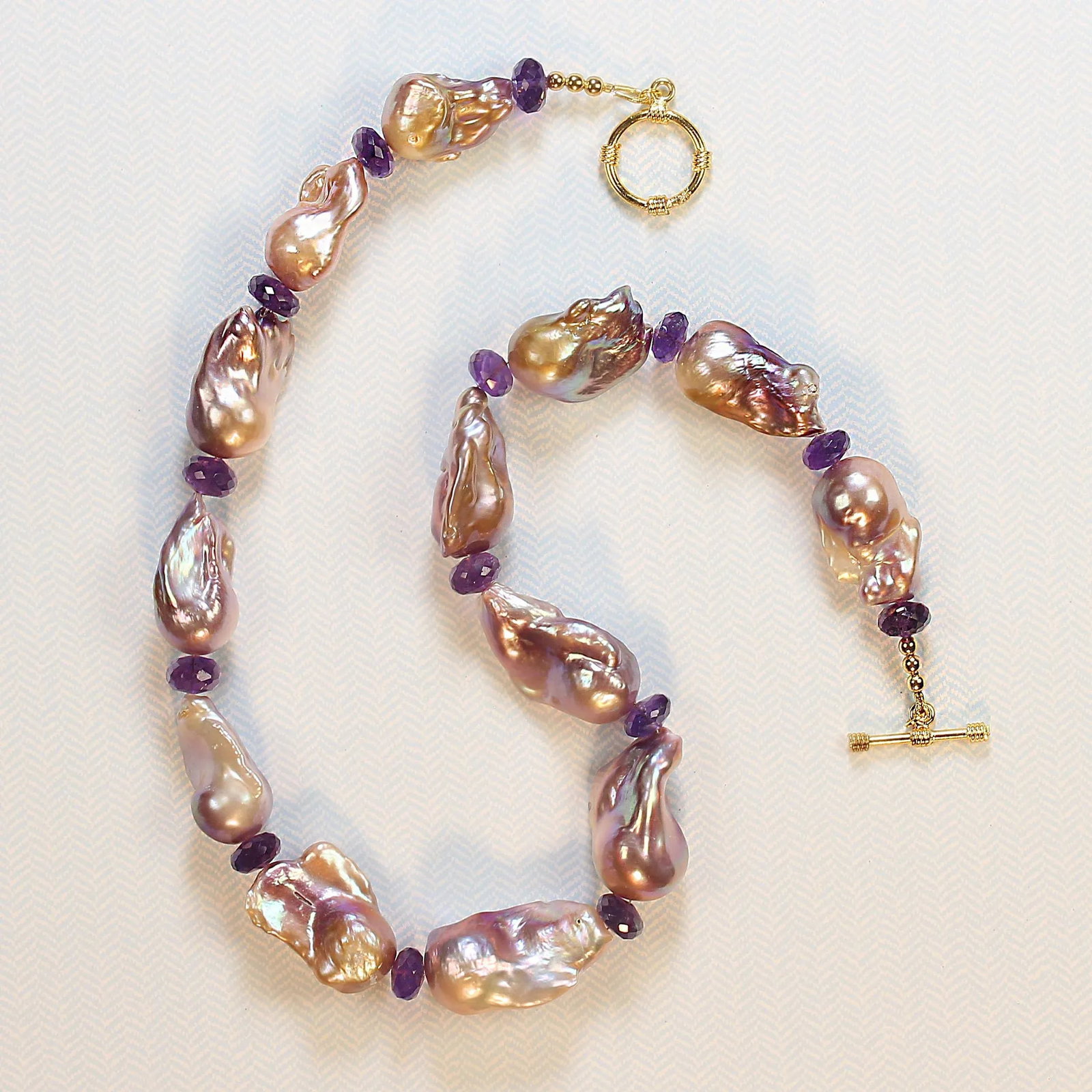 Elegant 18 Inch Natural Color Baroque Pearl Necklace - 4