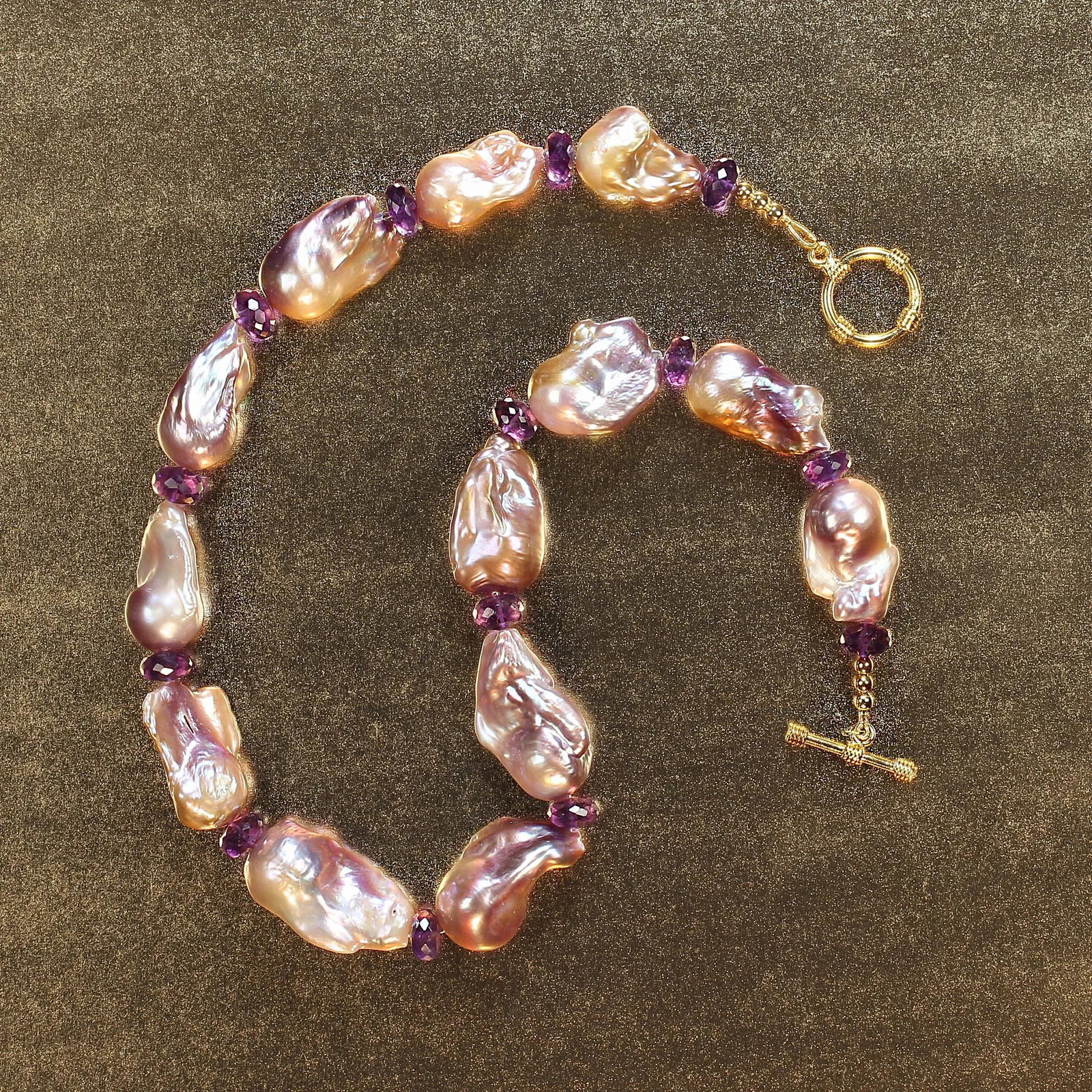 Elegant 18 Inch Natural Color Baroque Pearl Necklace - 5