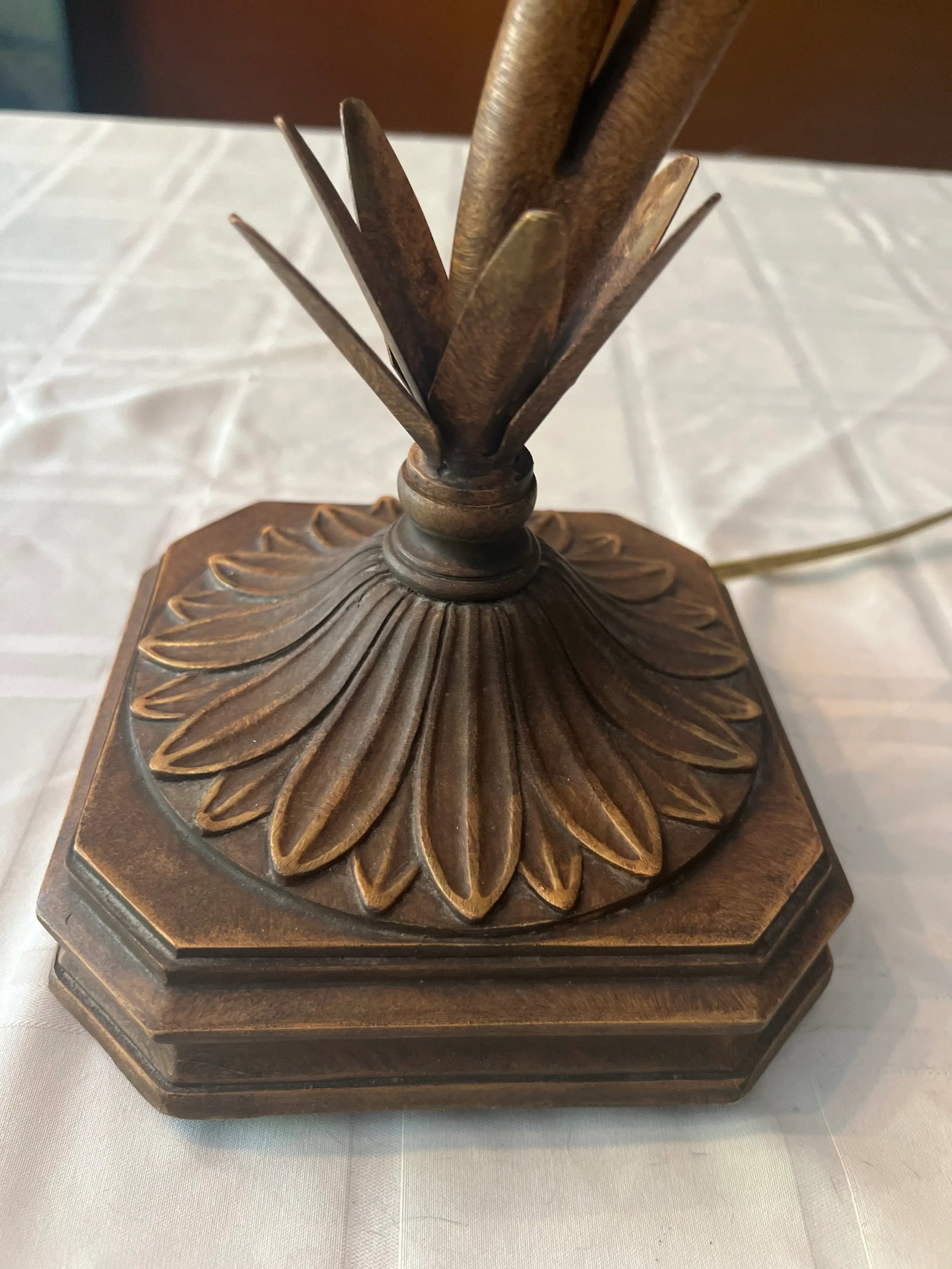 Mid 20th Century Berman Table Lamp With Parrot and Palm Leaves - 8