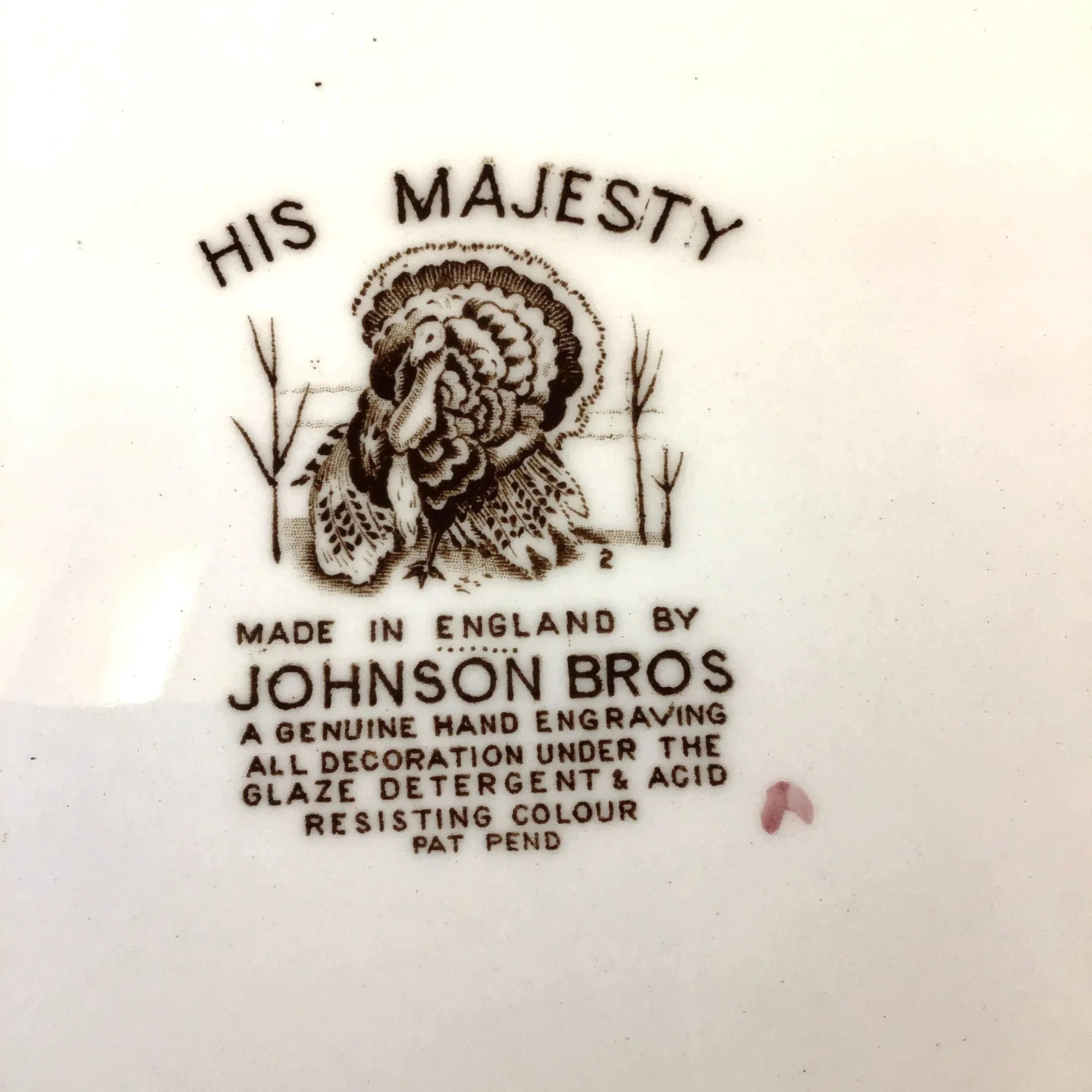 1950s Johnson Bros His Majesty Turkey Giant Platter - 12