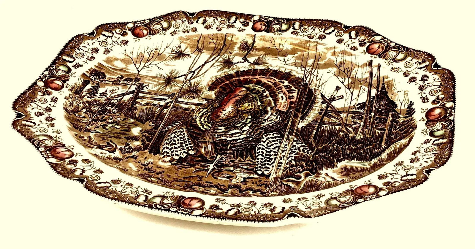 1950s Johnson Bros His Majesty Turkey Giant Platter - 2