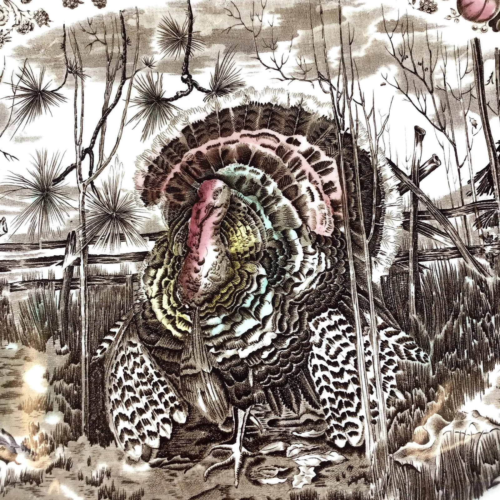 1950s Johnson Bros His Majesty Turkey Giant Platter - 9