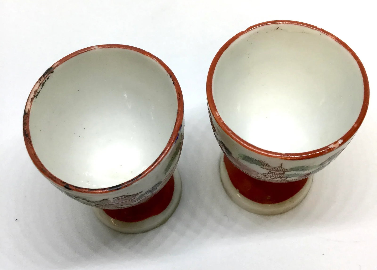 Late 19th Century Polychrome Japanese Meiji Period Kutani Sake Cups a - a Pair - 3