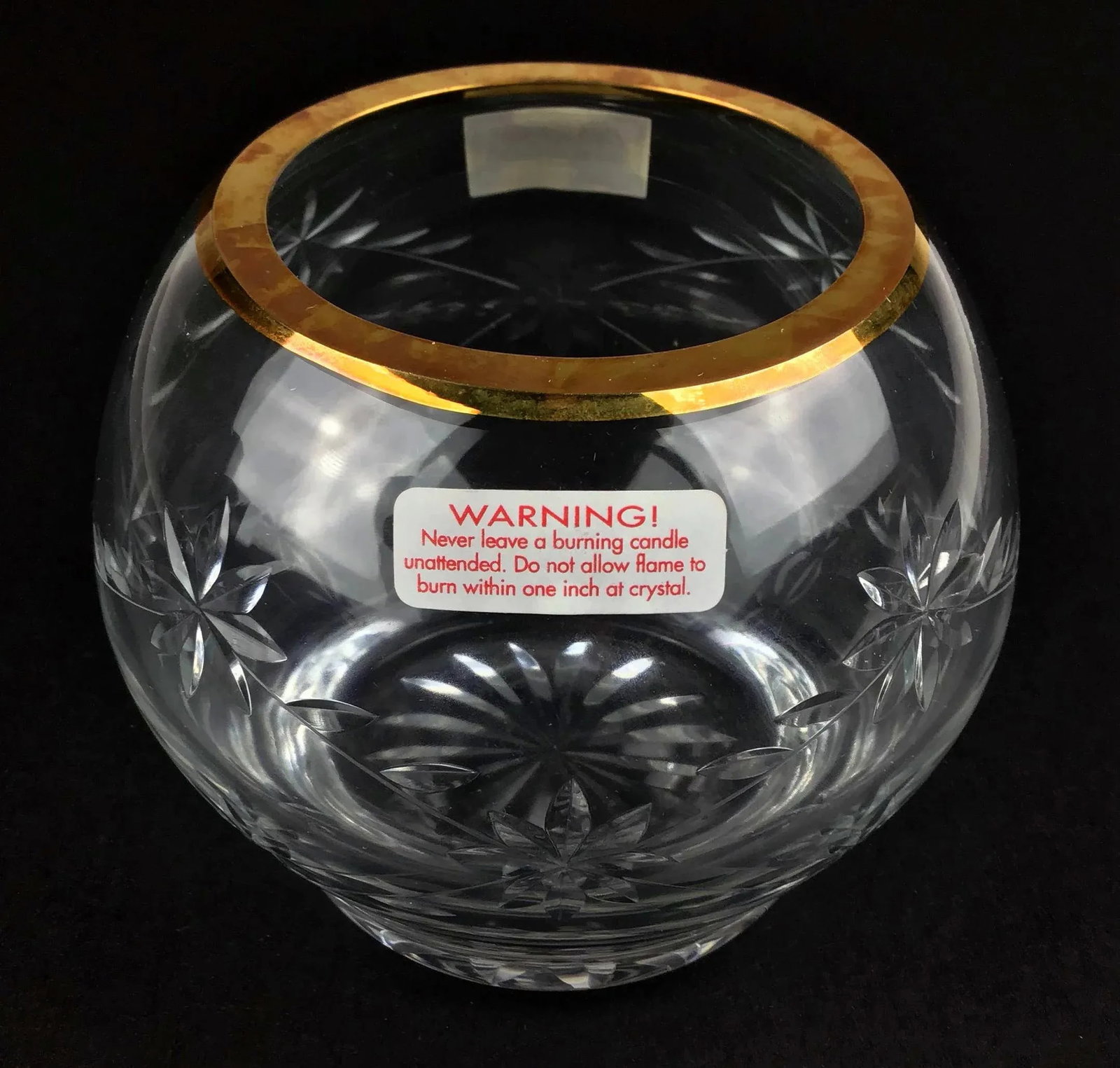 Vintage Park Avenue 1960s Crystal & Gold Votive Holders - a Pair - 7