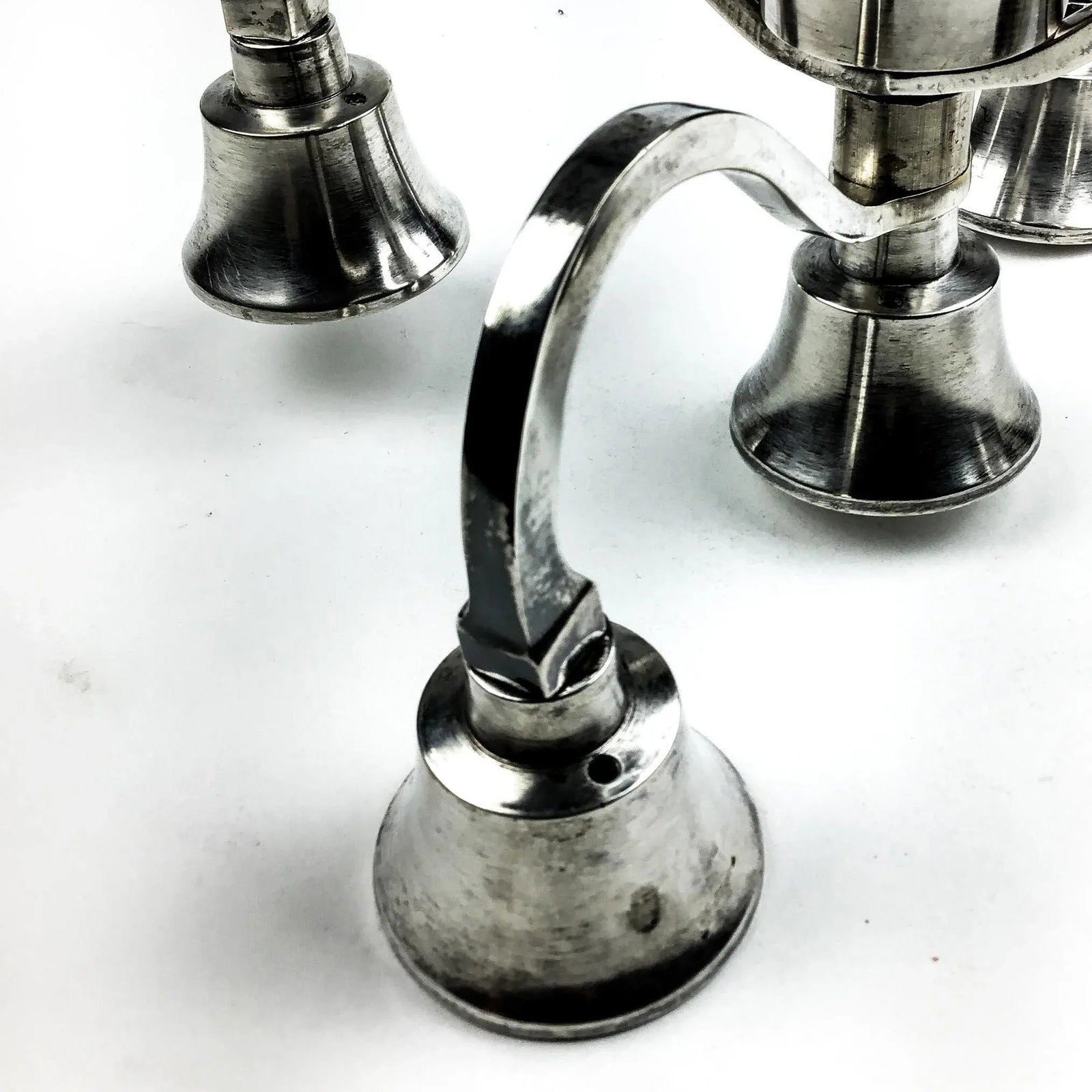 Post Modern Nickle Silver Candelabra - 9