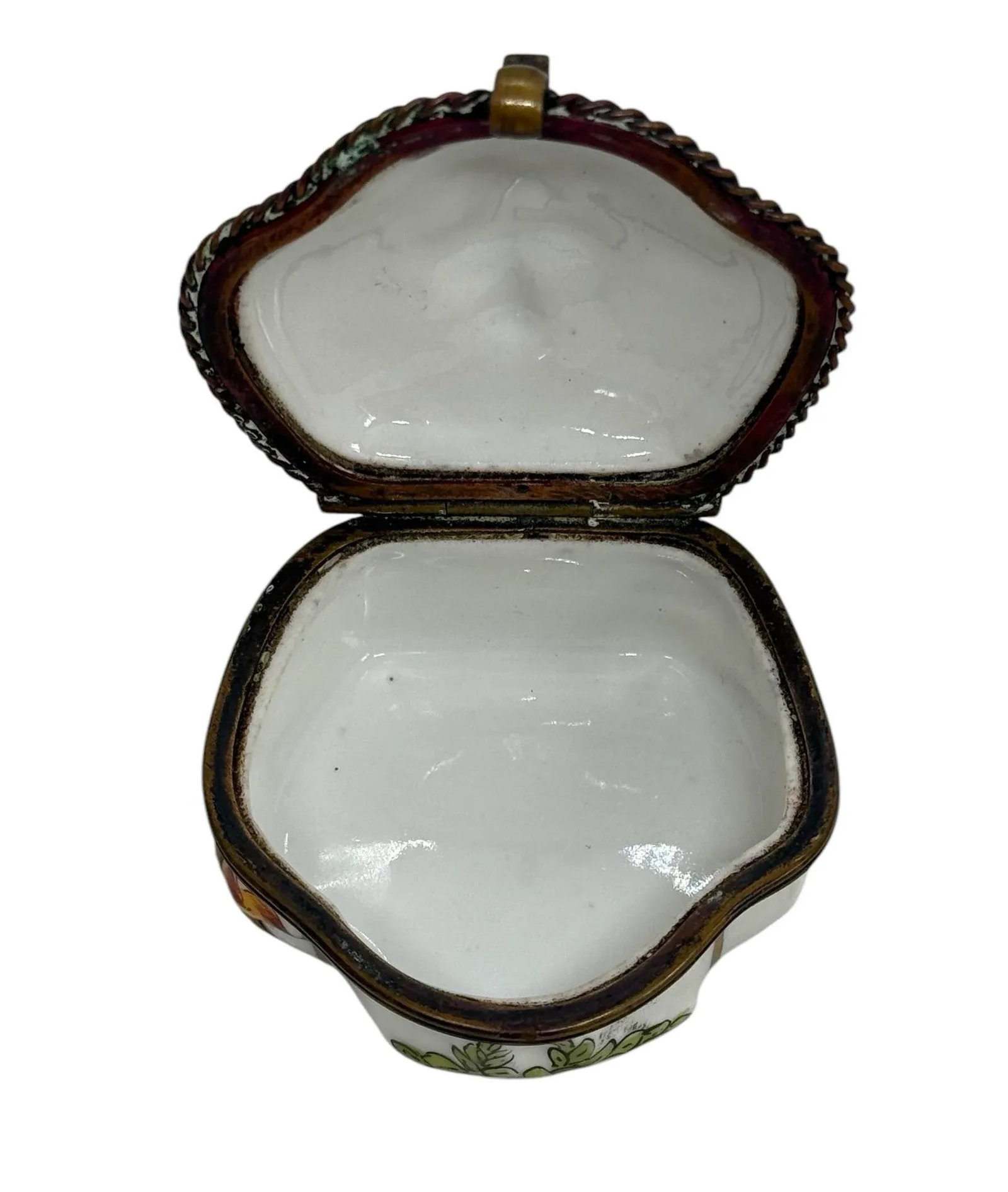 Late 19th Century Capodimonte Porcelain Hand-Painted Pentagon Shape Trinket Box - 7