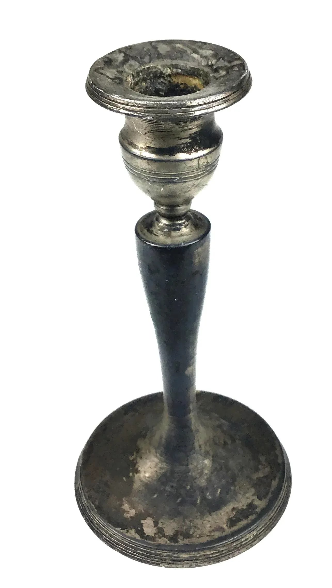 Antique 1870 Century Quadruple Silver Plated Candlestick - 11