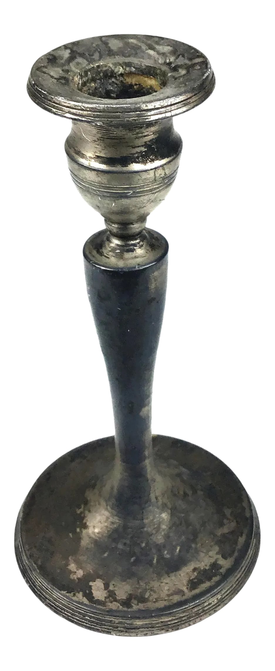 Antique 1870 Century Quadruple Silver Plated Candlestick: The real deal. 1870 candlestick holder. Beautiful patina. Gift worthy indeed. Marked 1870 QUADRUPLE PLATE JB Very stable. Perfect for a candle Condition: Alterations: Original Condition Unaltered