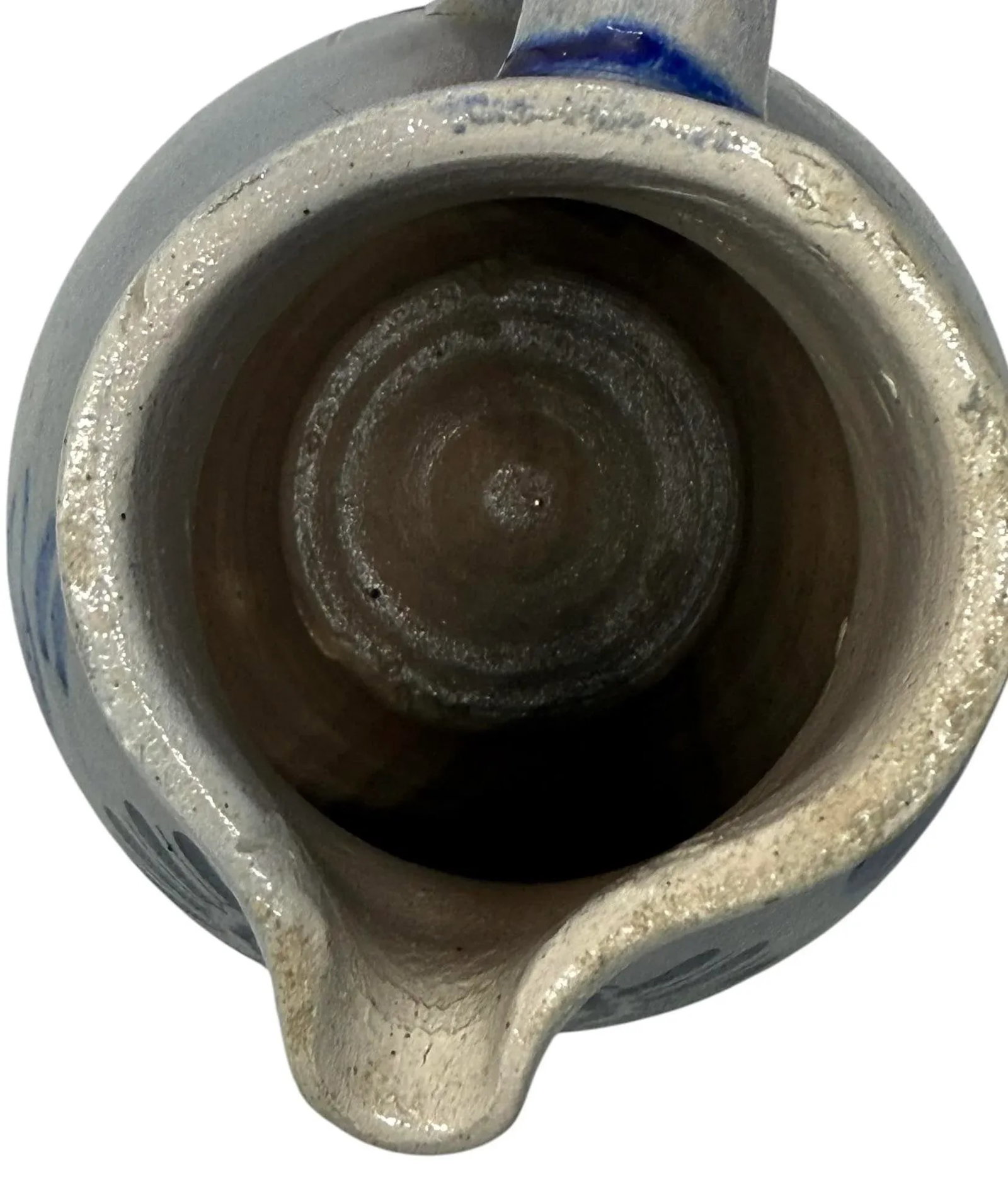 Mid 20th Century German Salt-Glazed Stoneware Pitcher With Blue Eagle Emblem - 8