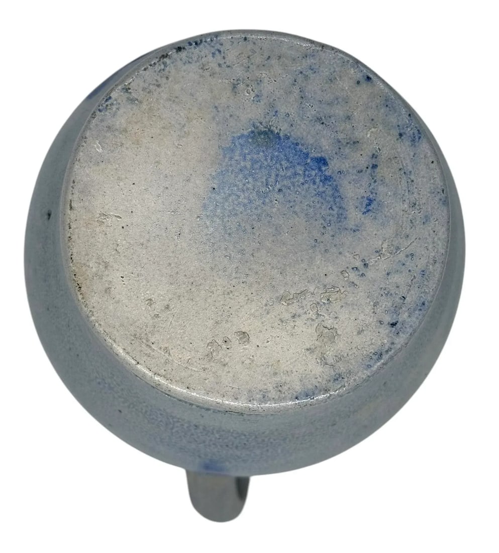 Mid 20th Century German Salt-Glazed Stoneware Pitcher With Blue Eagle Emblem - 9