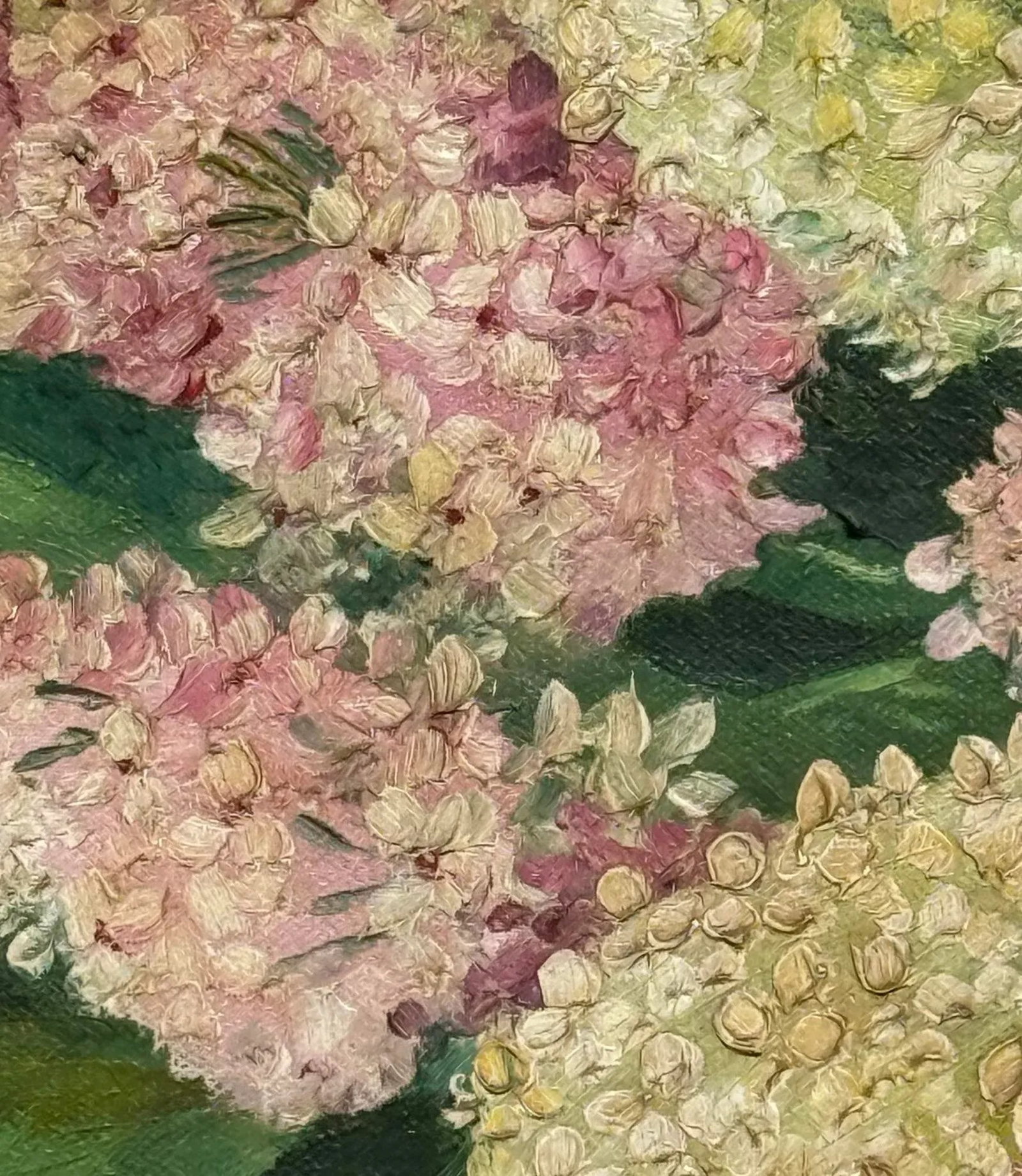 Mid 20th Century Oil on Canvas "Still Life of Lilacs in Vase" Signed Artist A. Werner Unframed - 4