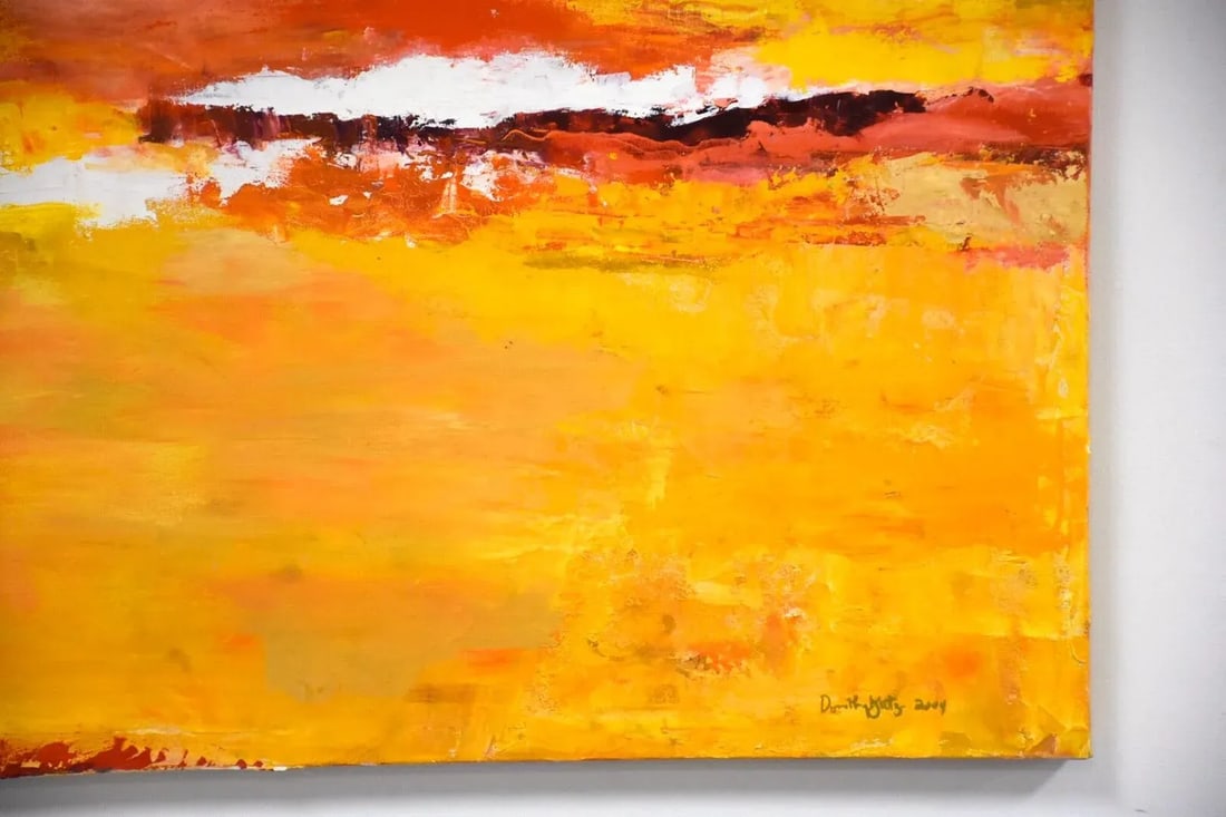 Dottie Katz Yellow Abstract Painting - 5